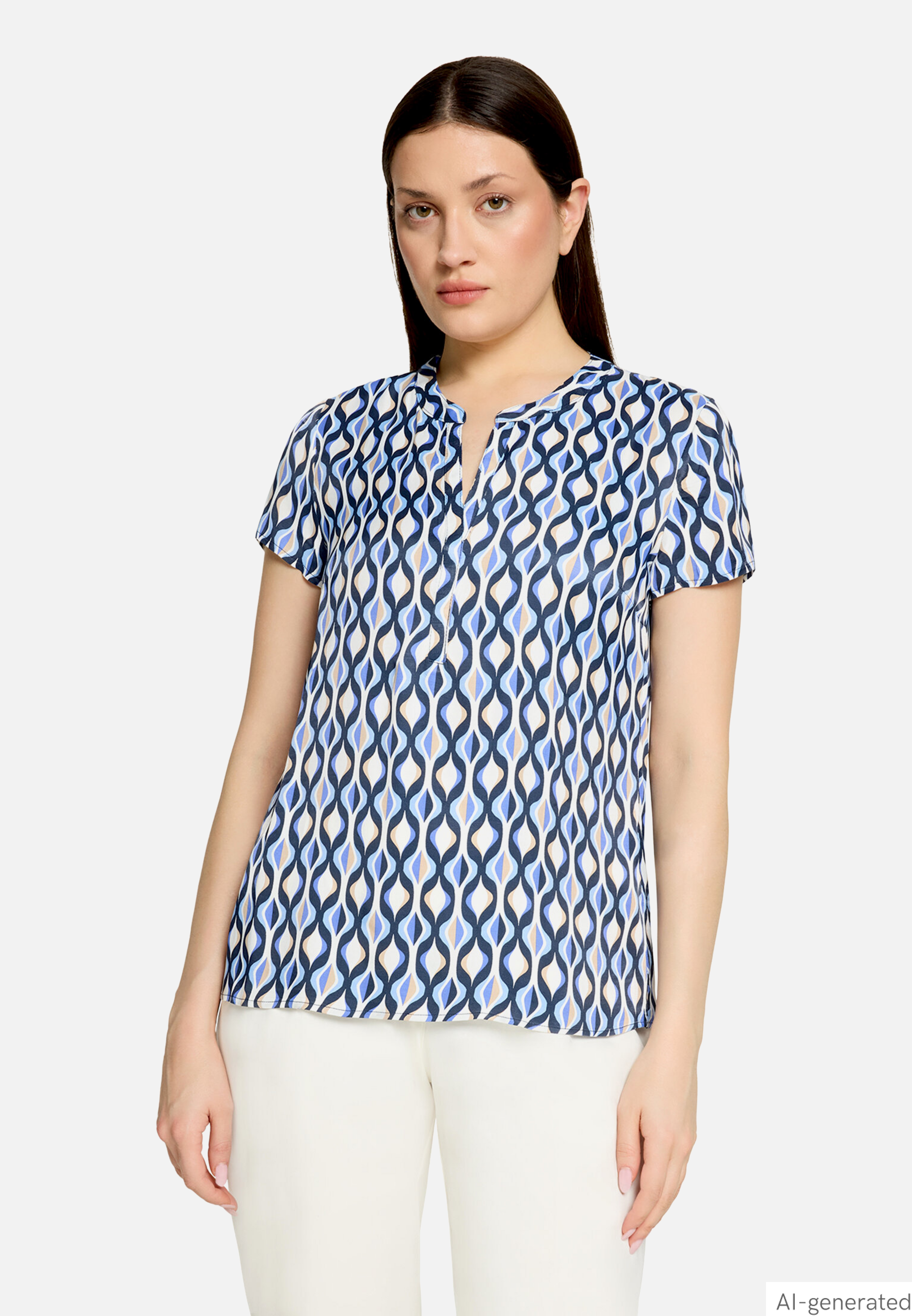 Satin-Bluse mit Print