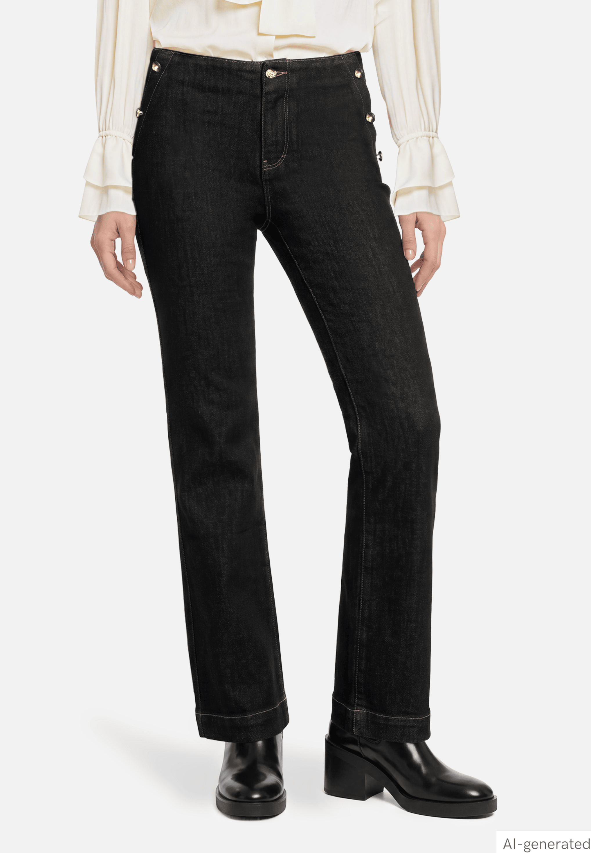 Straight Leg Jeans  mit Dekoknöpfen