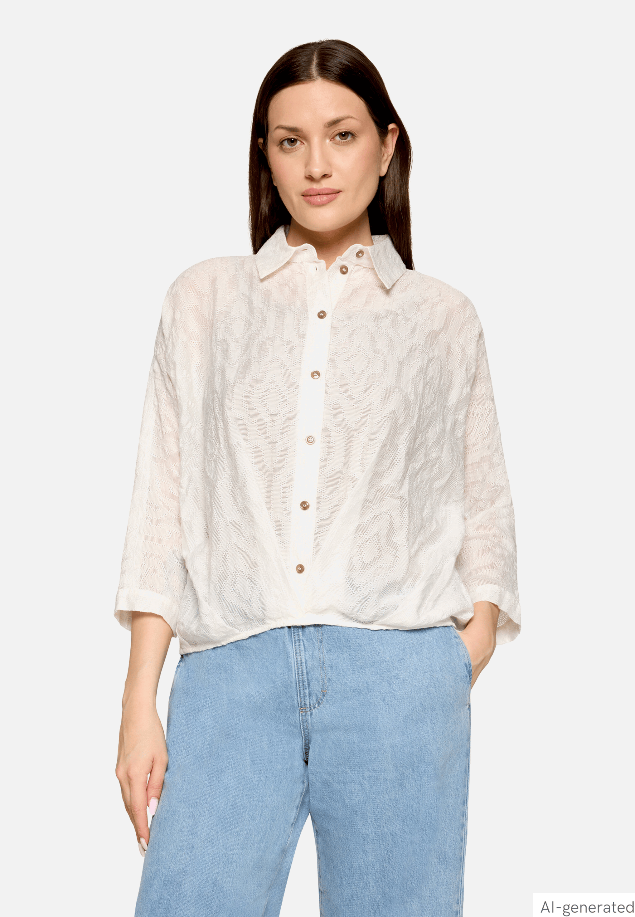Oversize-Bluse mit Kragen