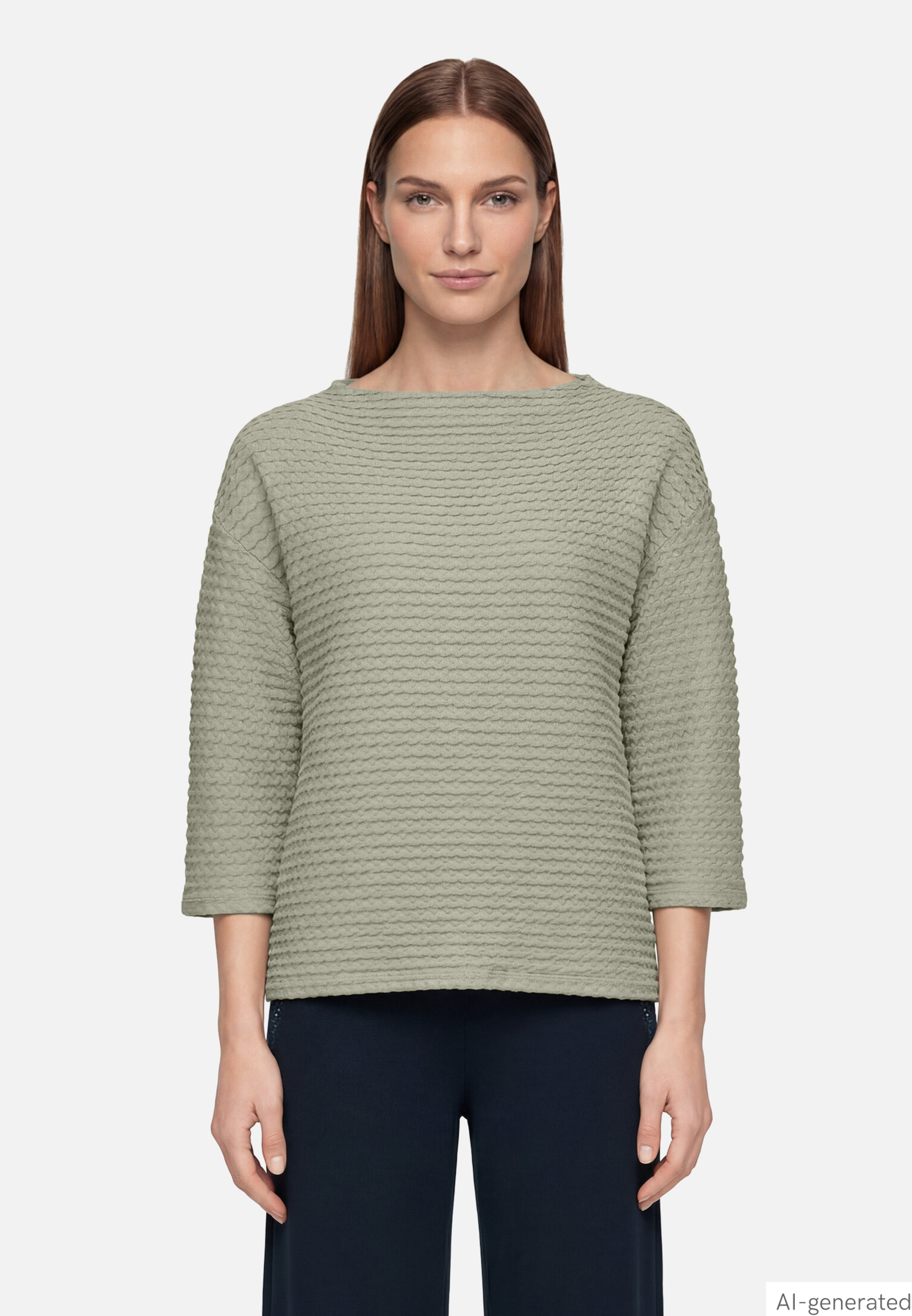 Sweatshirt 3/4 Arm mit Strukturmuster