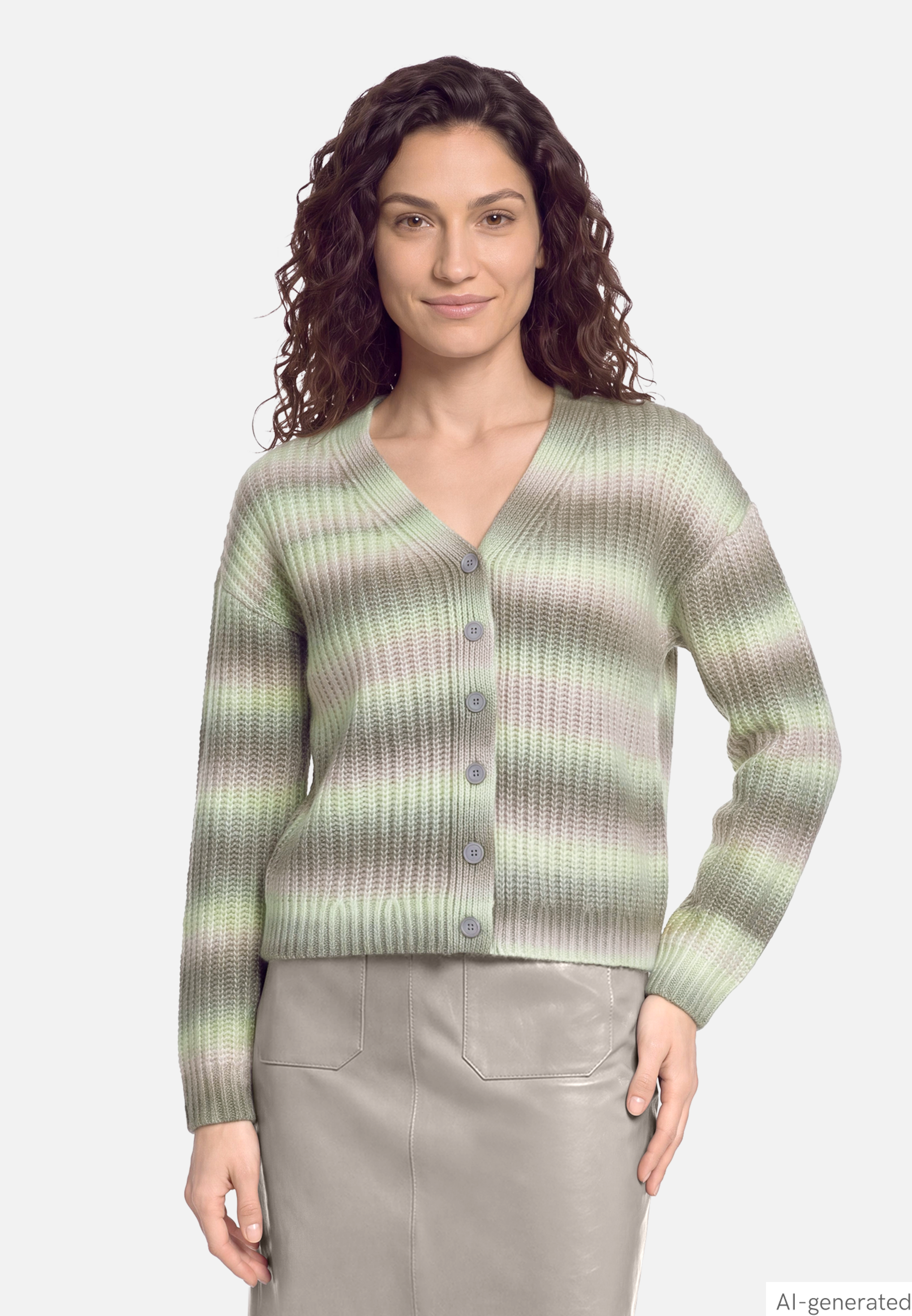 Strick-Cardigan mit V-Ausschnitt