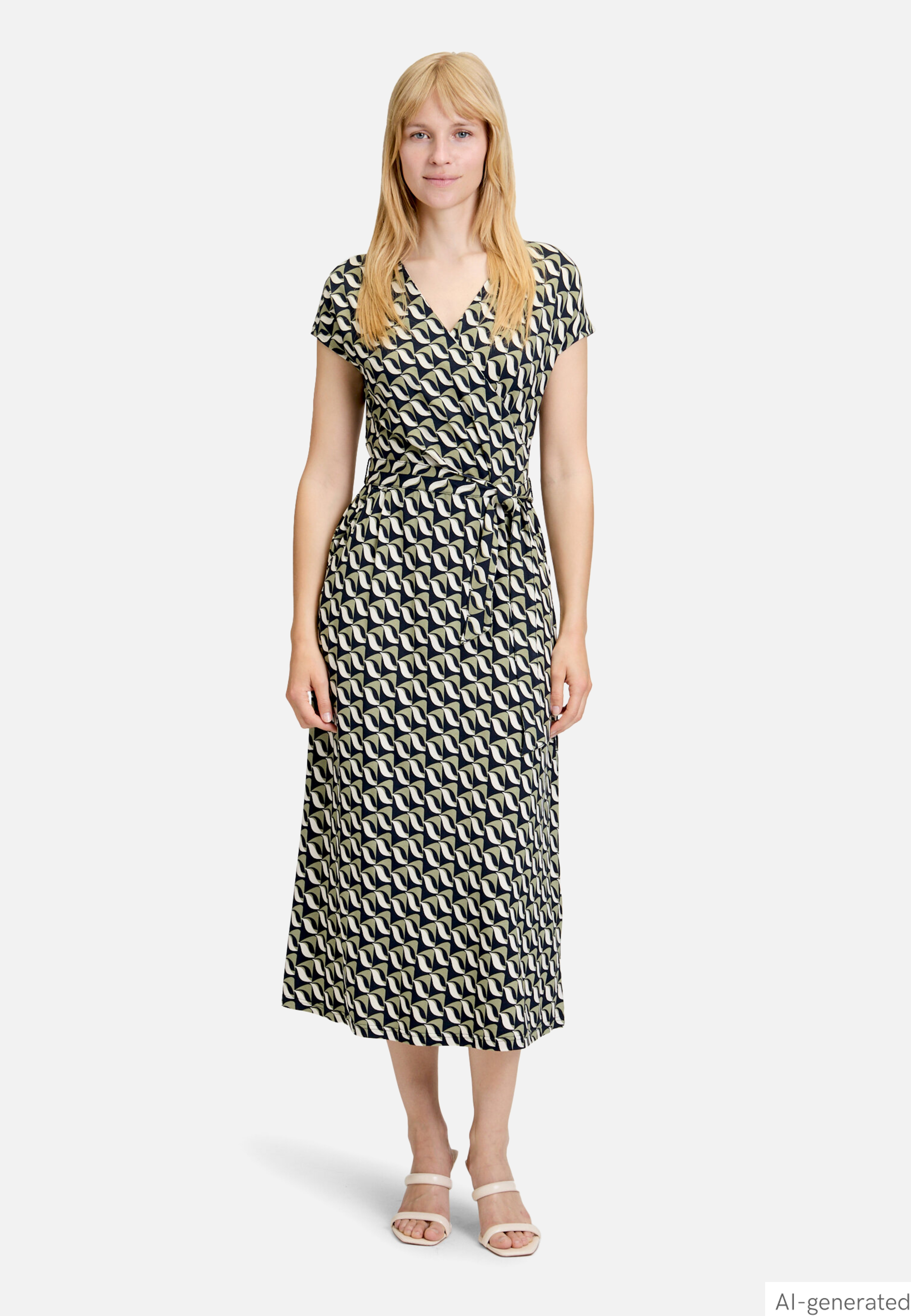 Jerseykleid mit V-Ausschnitt