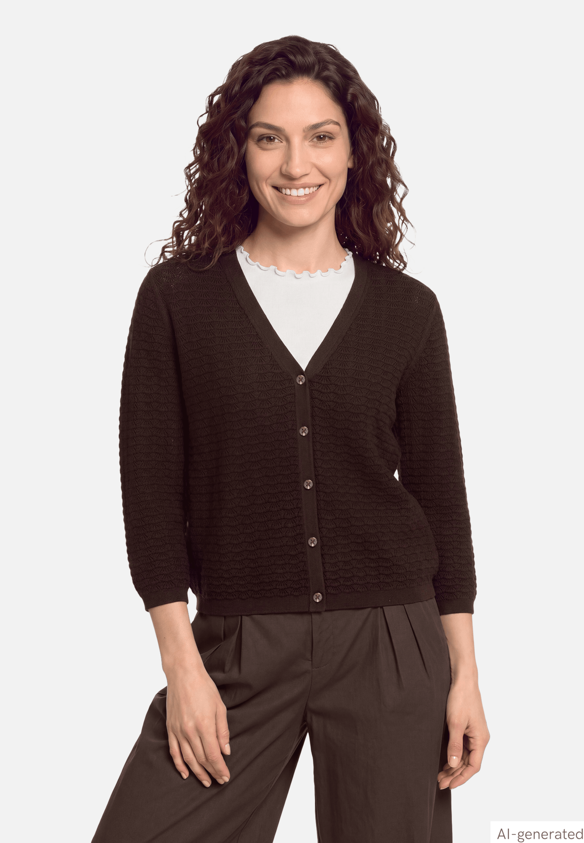 Strick-Cardigan mit V-Ausschnitt