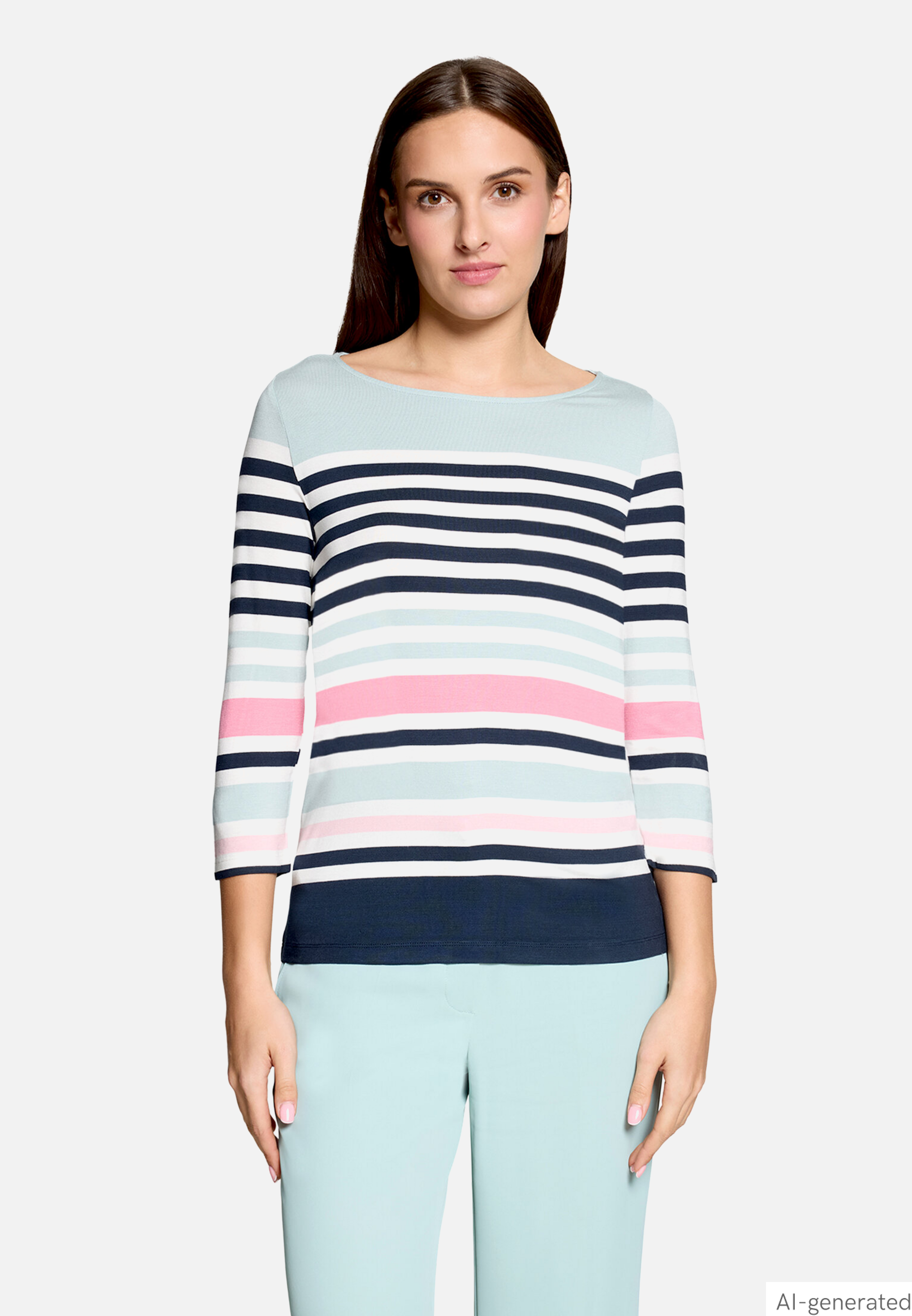 Basic Shirt mit U-Boot-Ausschnitt