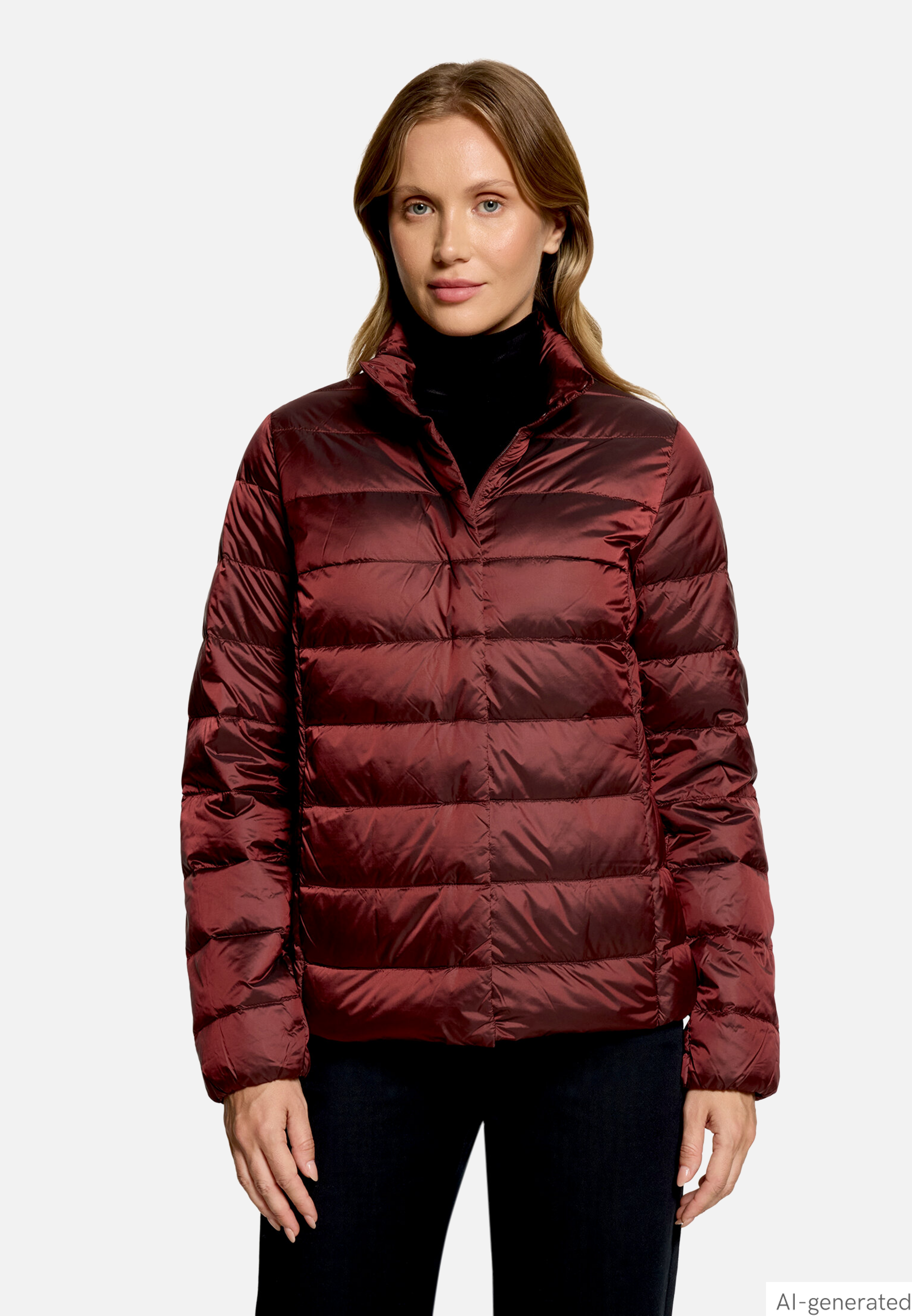 Daunenjacke mit Stehkragen
