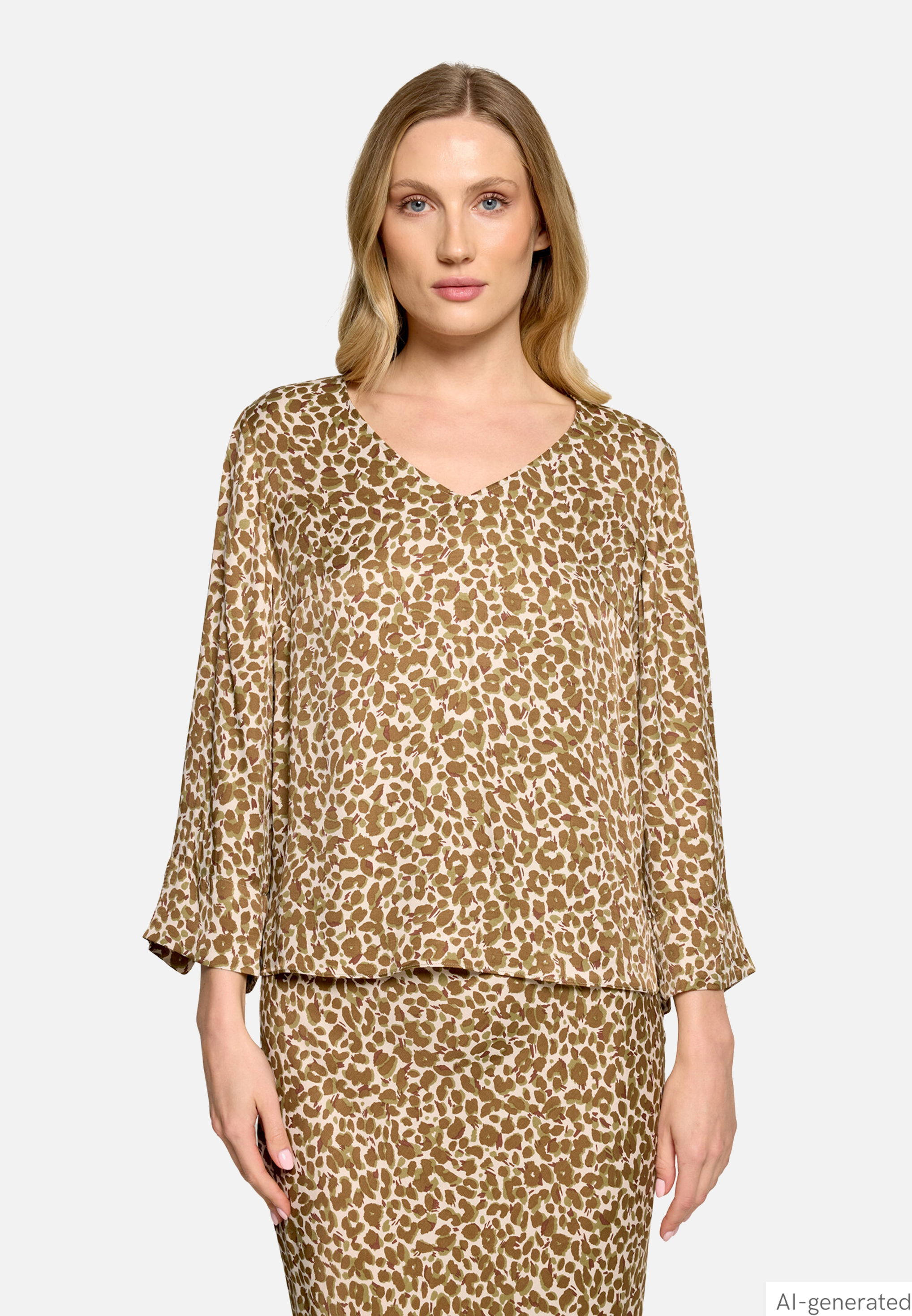 Schlupfbluse mit Leoprint