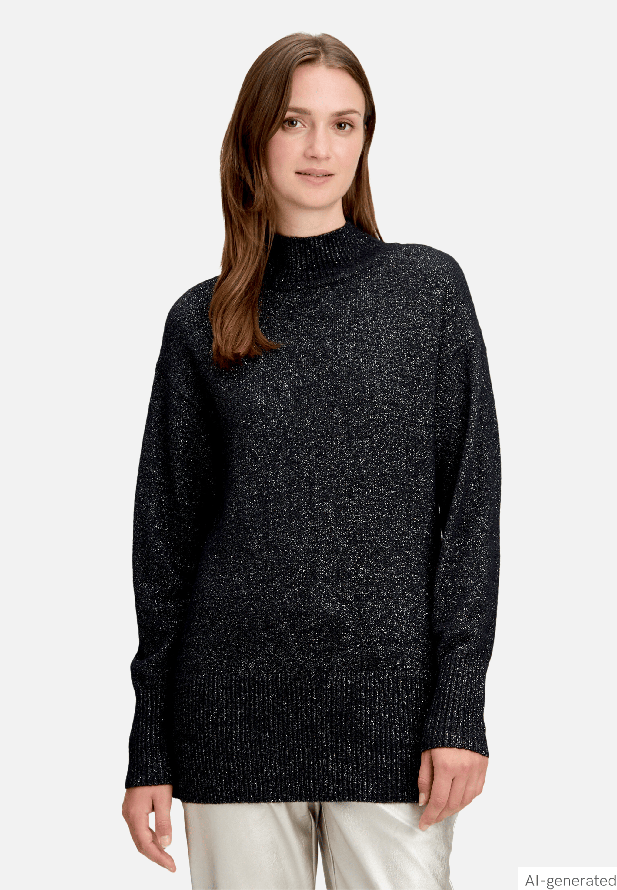 Strickpullover mit Lurexfaden