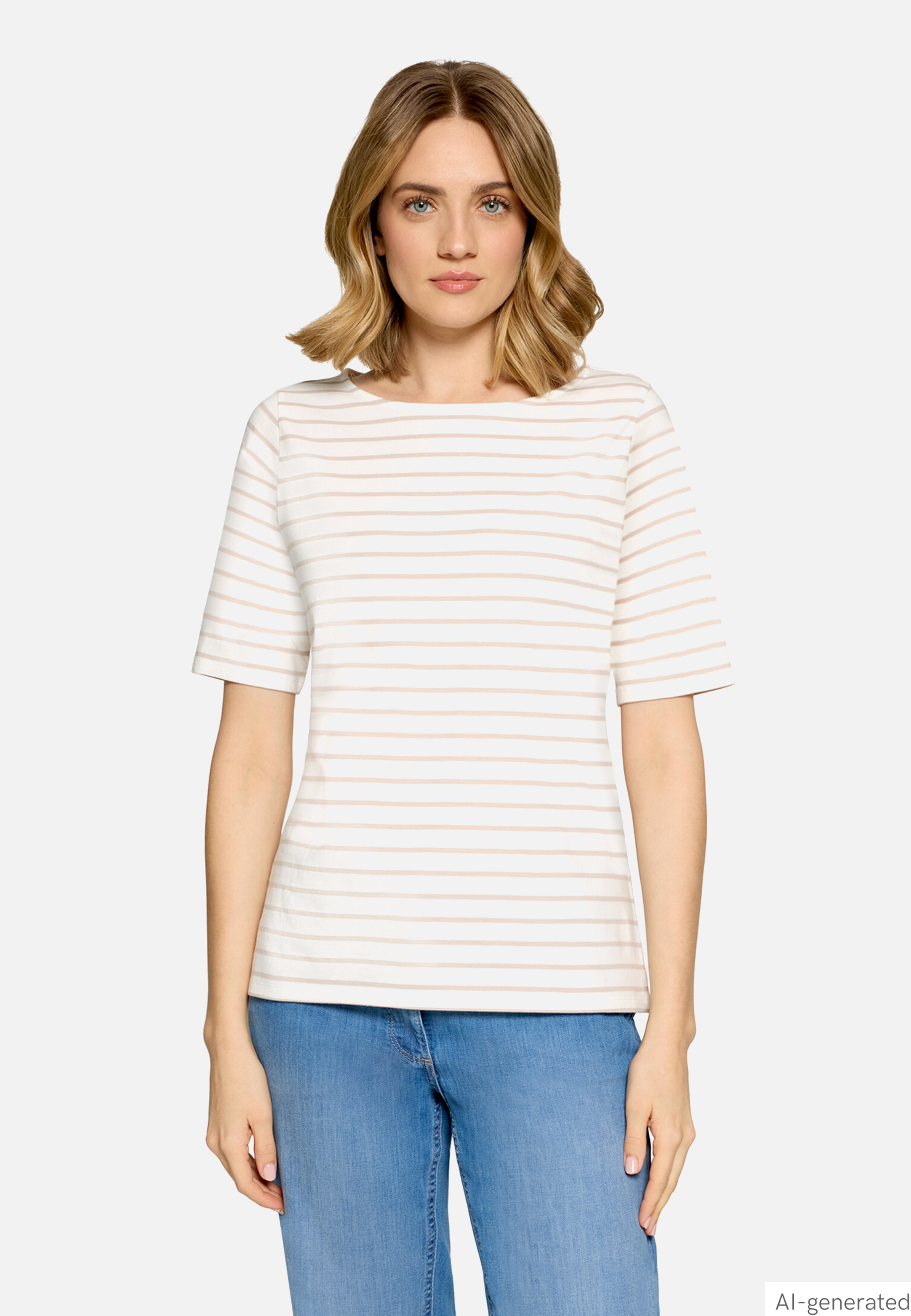 Ringelshirt mit U-Boot-Ausschnitt