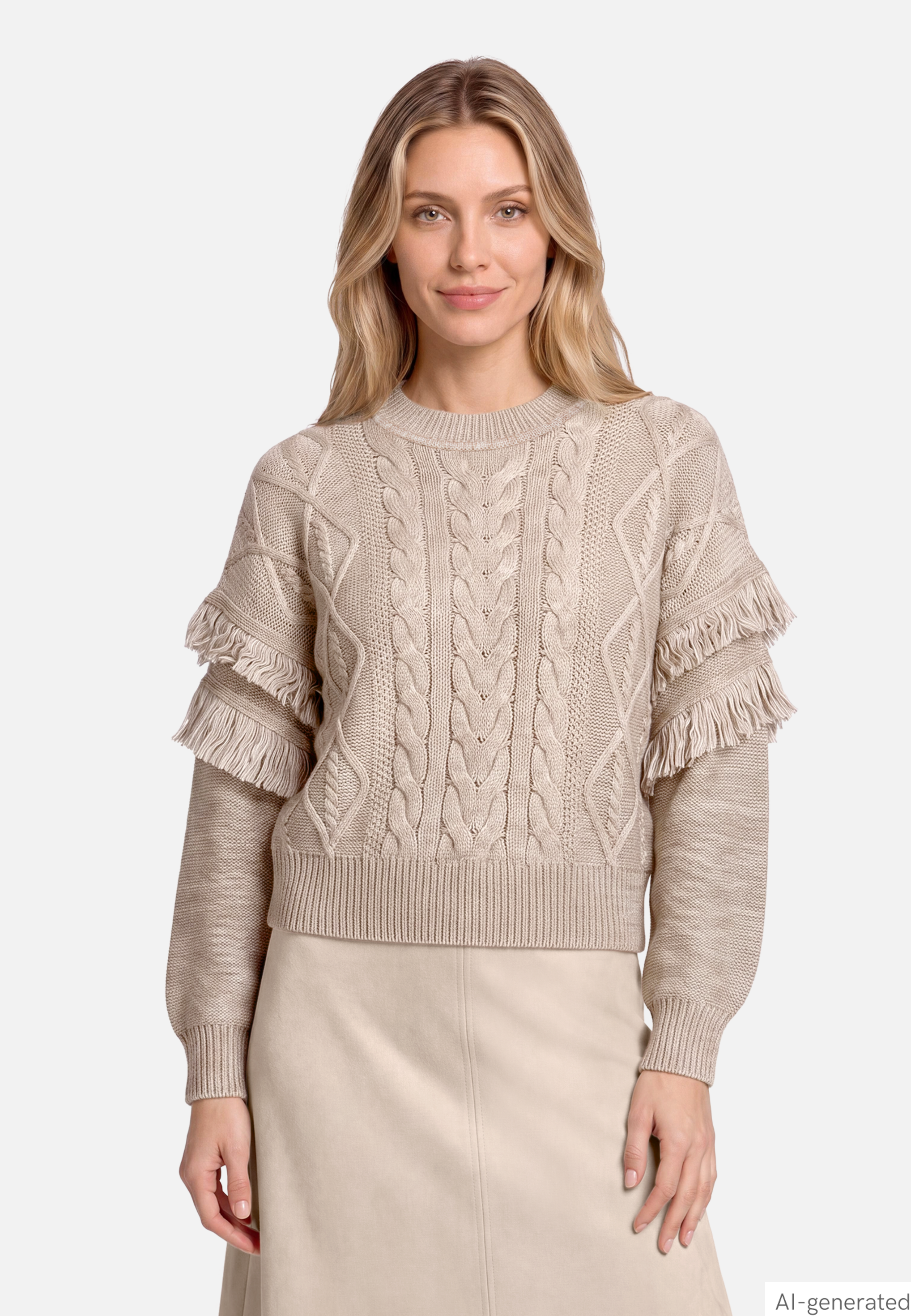 Strickpullover mit Fransen