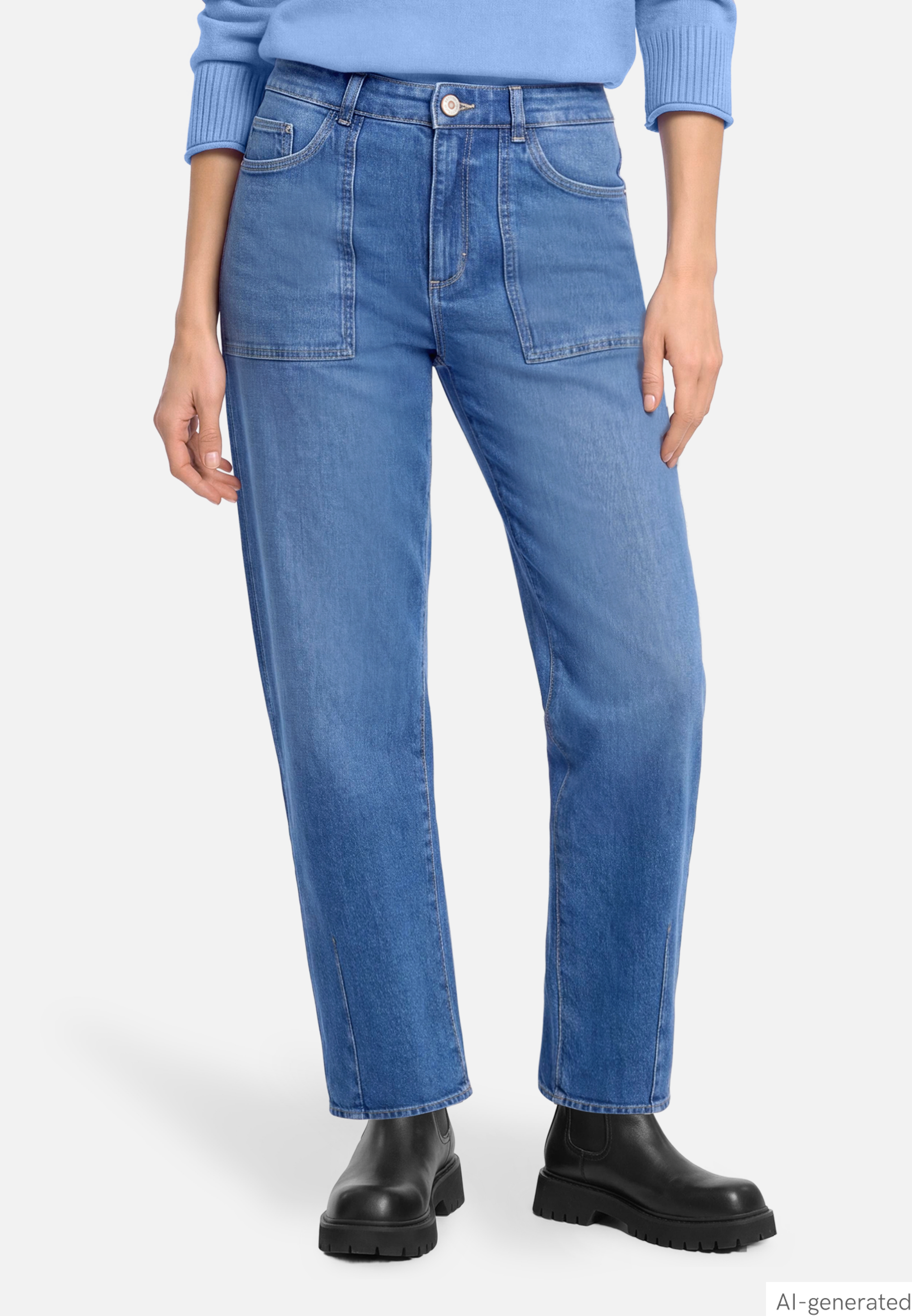 Cropped-Jeans mit Waschung