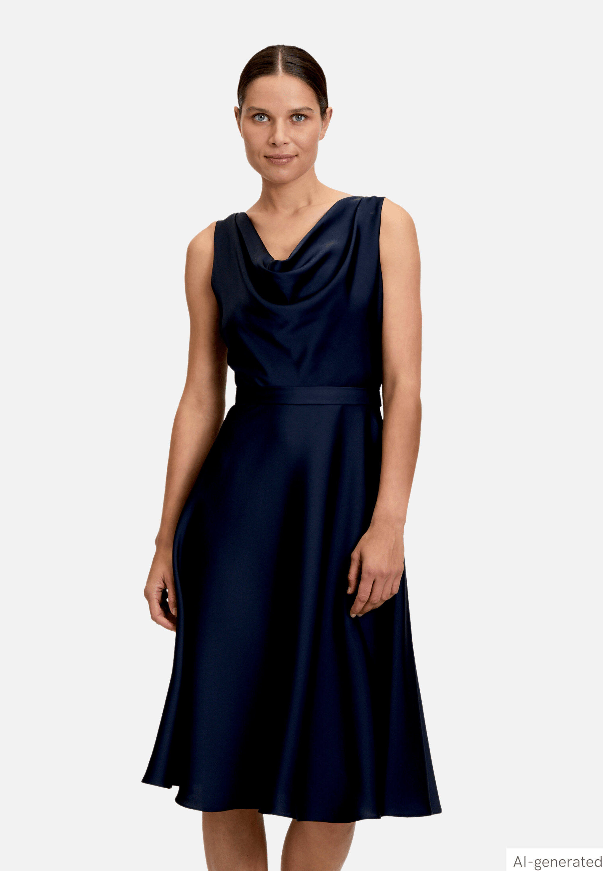Cocktailkleid mit Wasserfallausschnitt