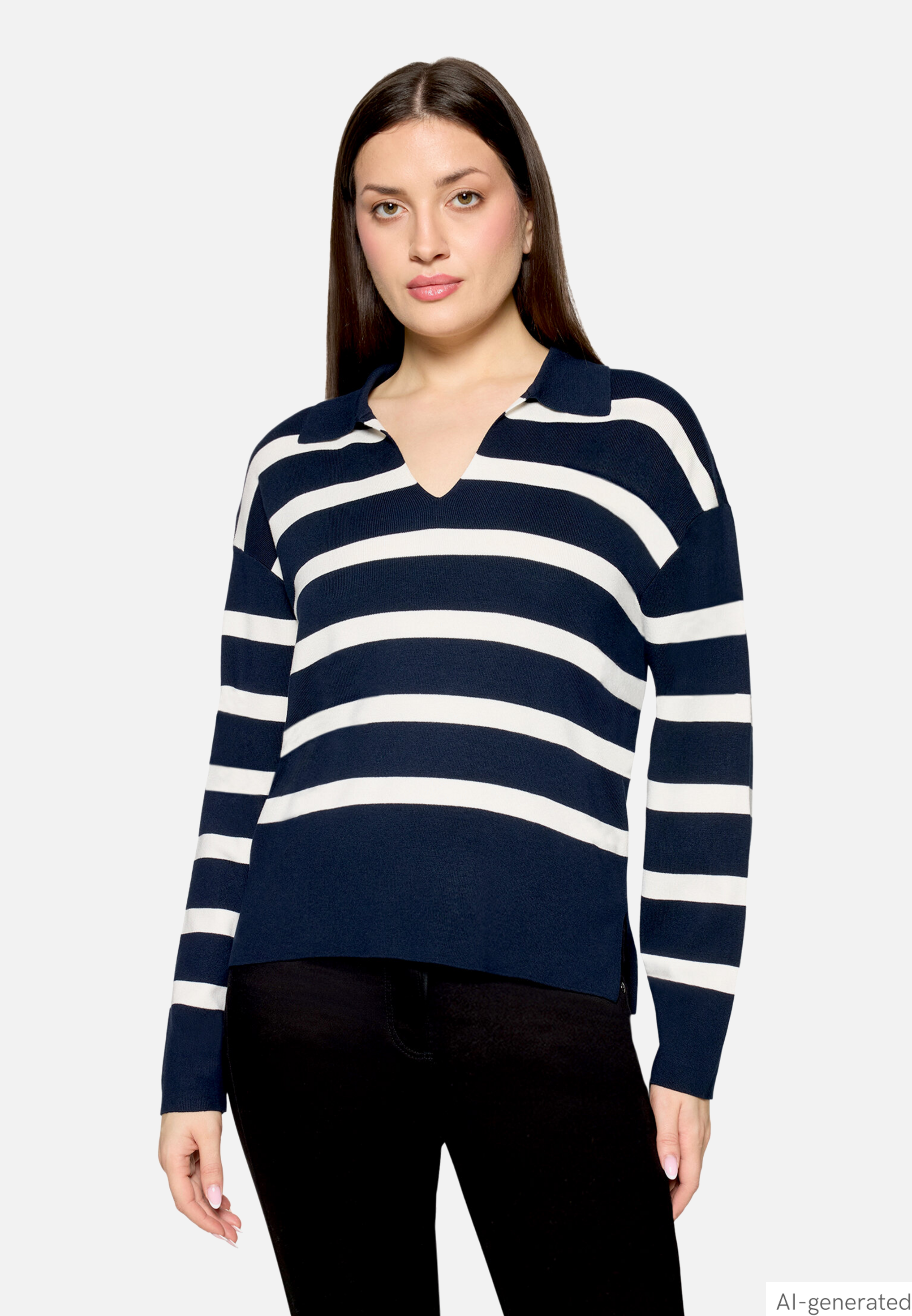 Strickpullover mit Streifen