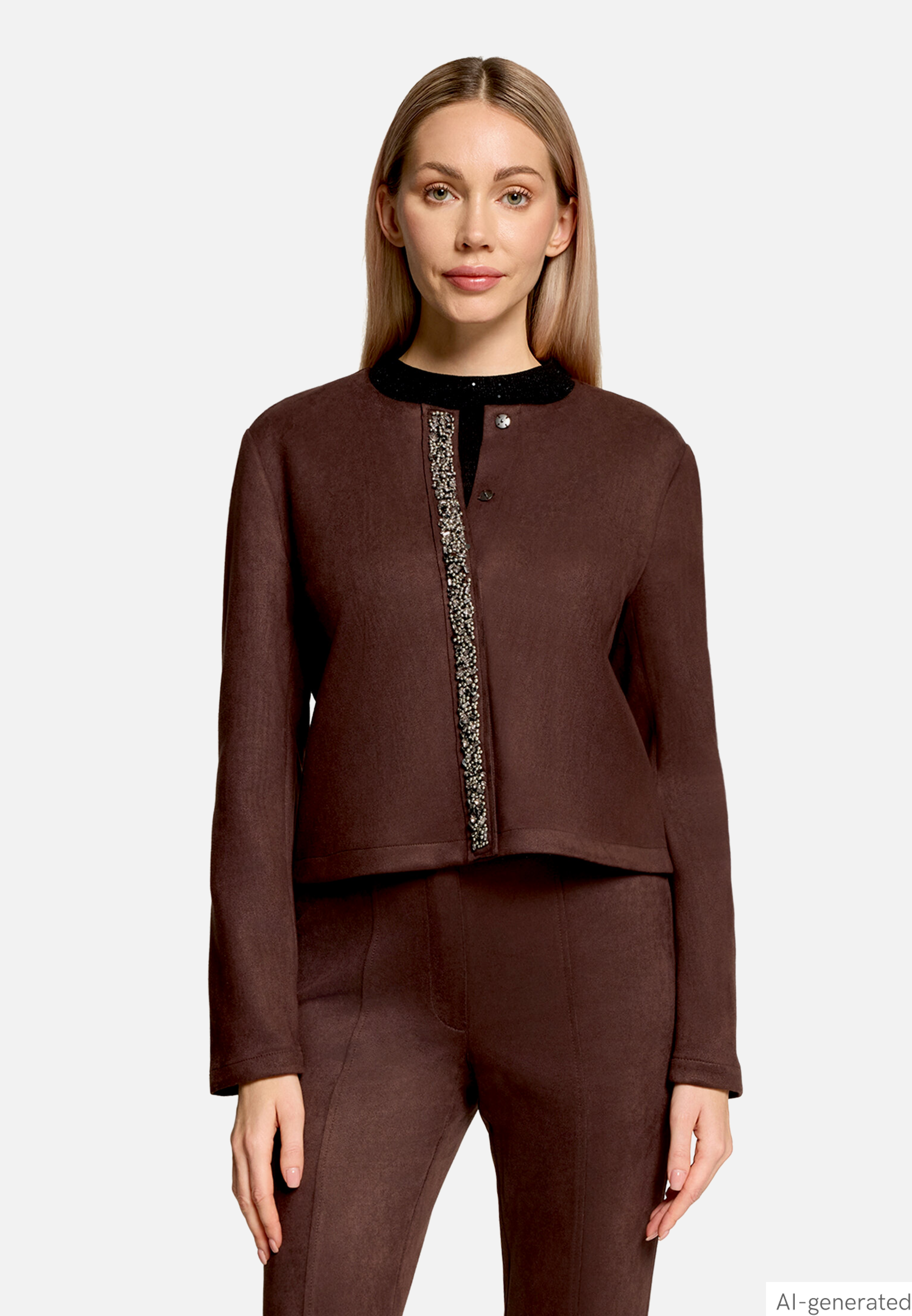 Blazer-Jacke mit aufgesetzten Taschen