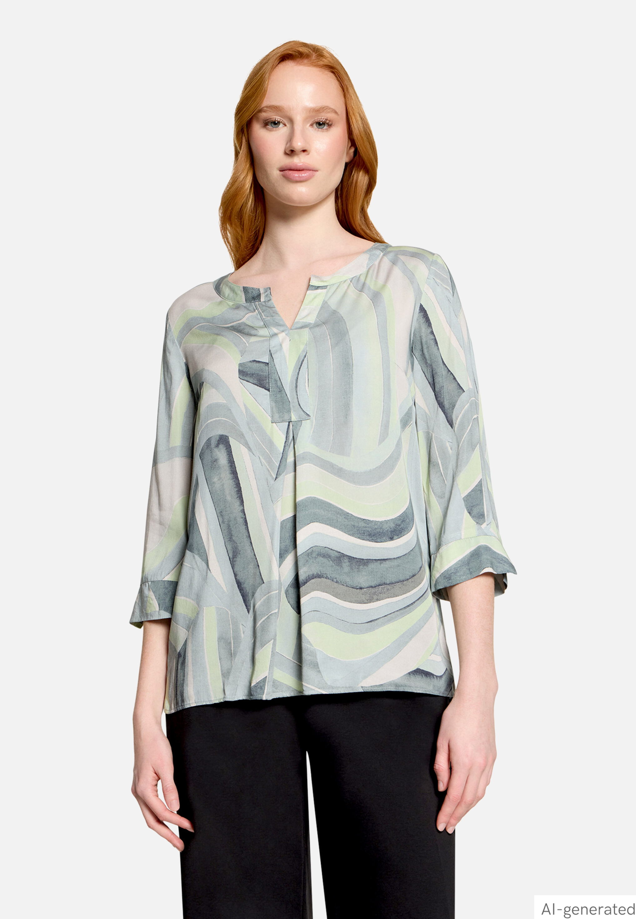 Schlupfbluse mit Muster