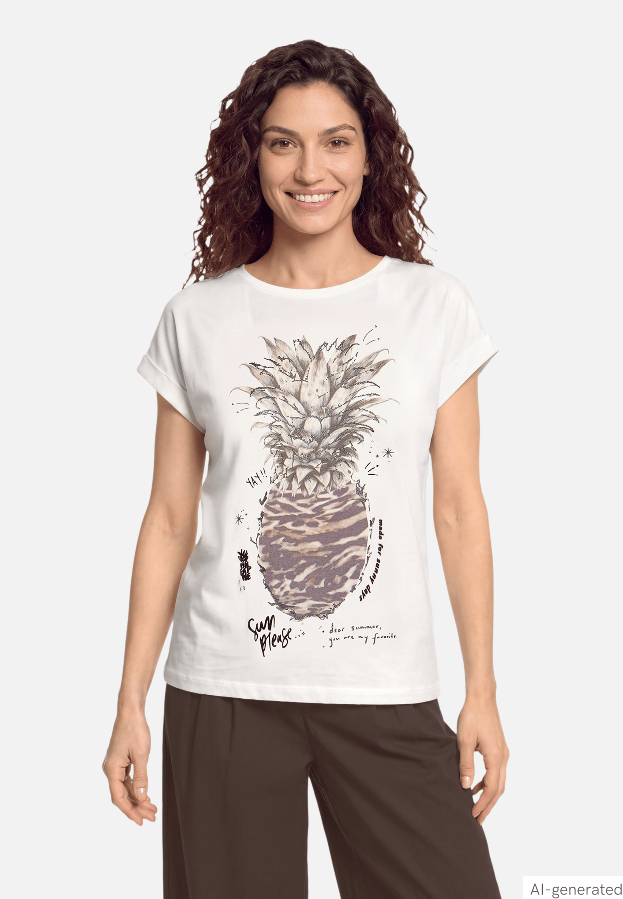 Printshirt mit Ärmelaufschlag