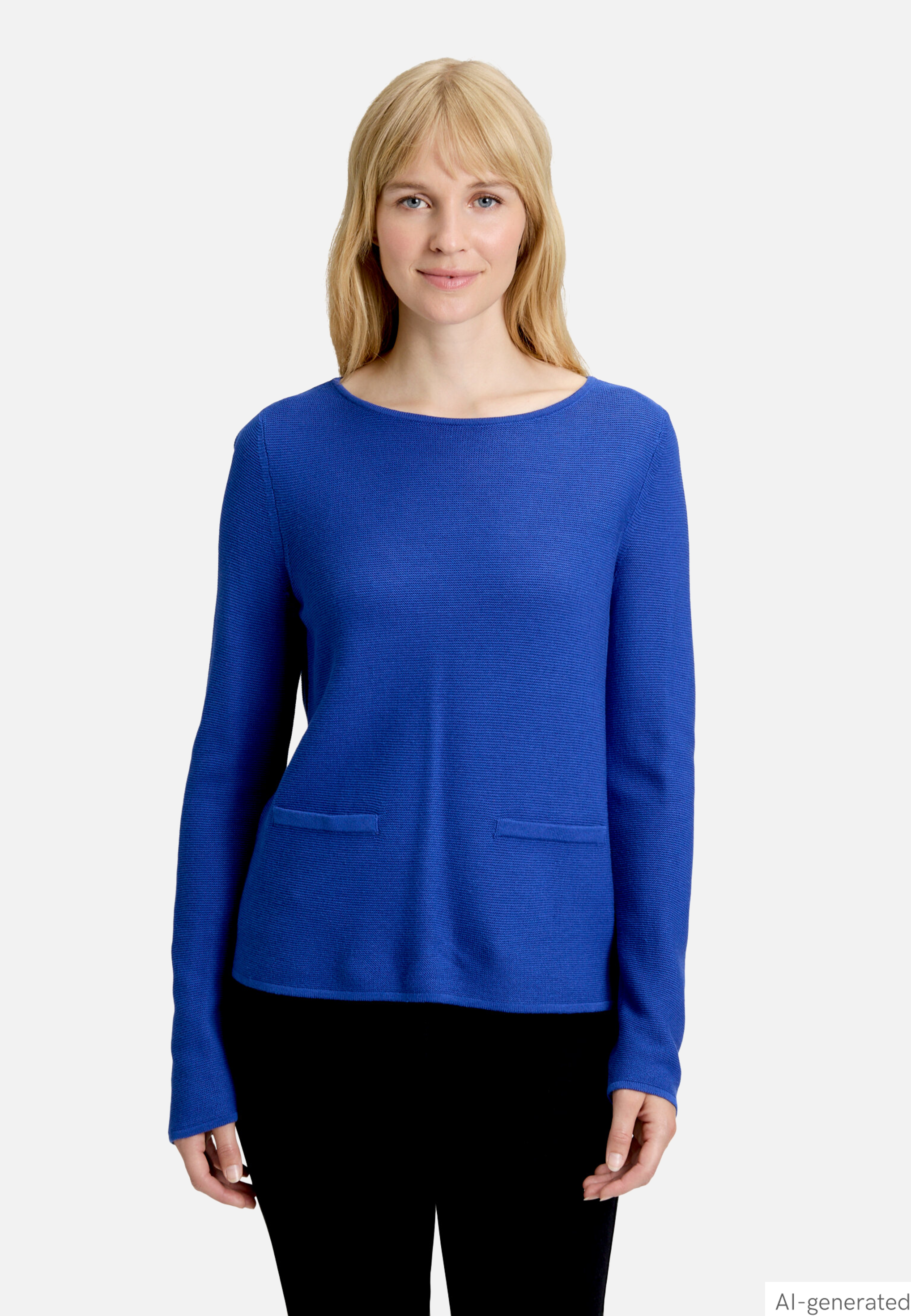 Feinstrickpullover mit aufgesetzten Taschen