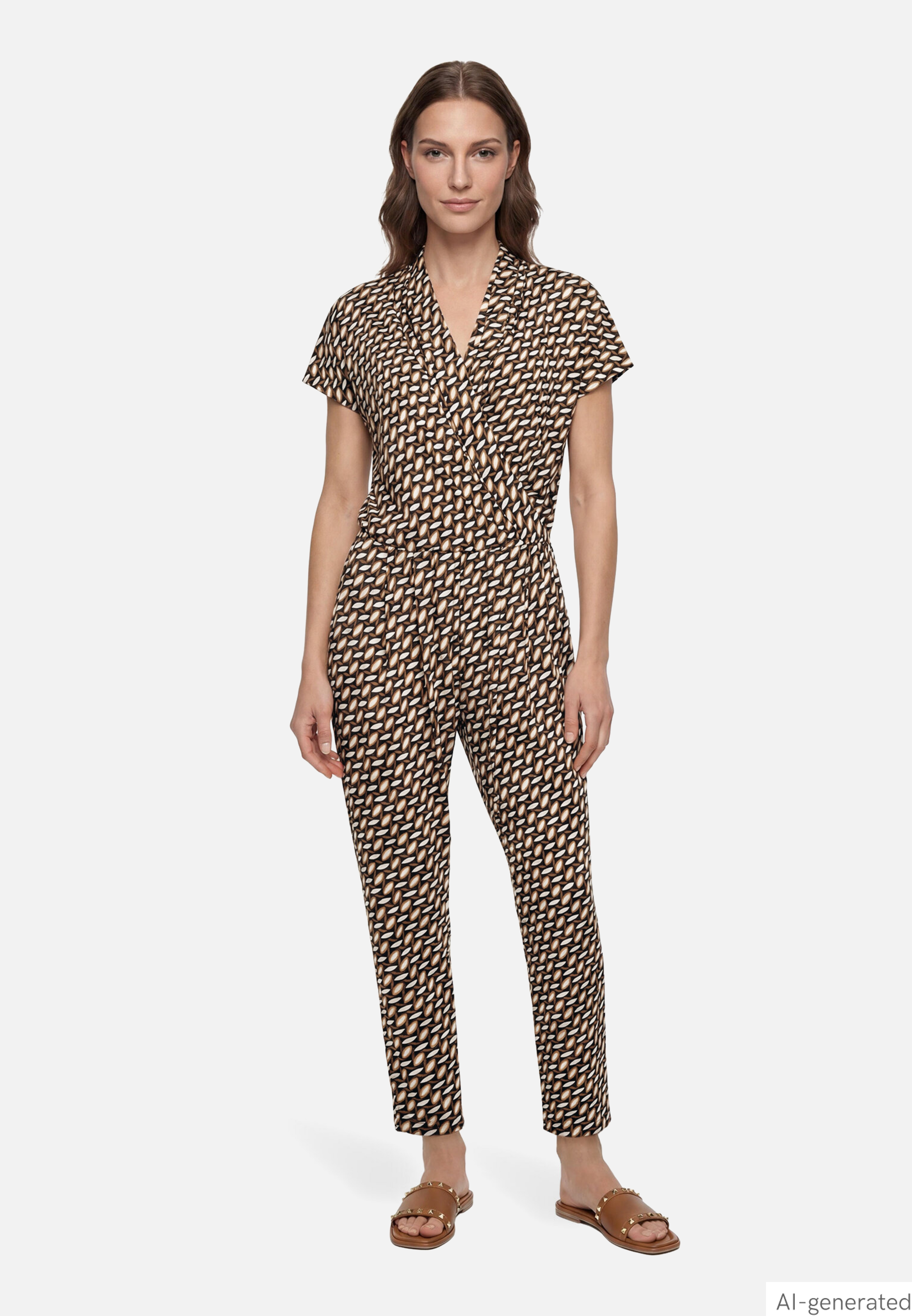 Jumpsuit kurzarm mit Wickeloptik
