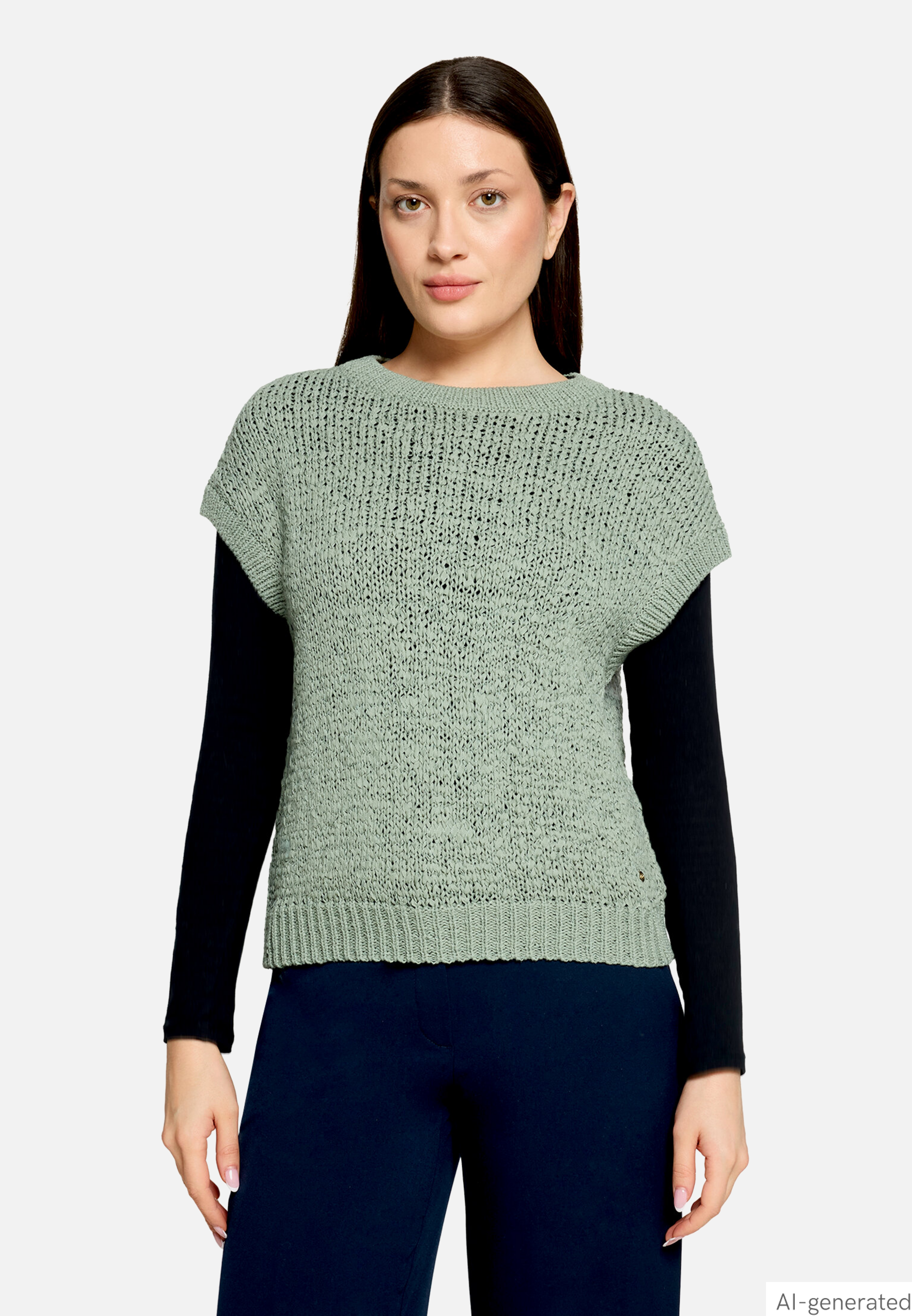 Strickpullover mit Rundhalsausschnitt