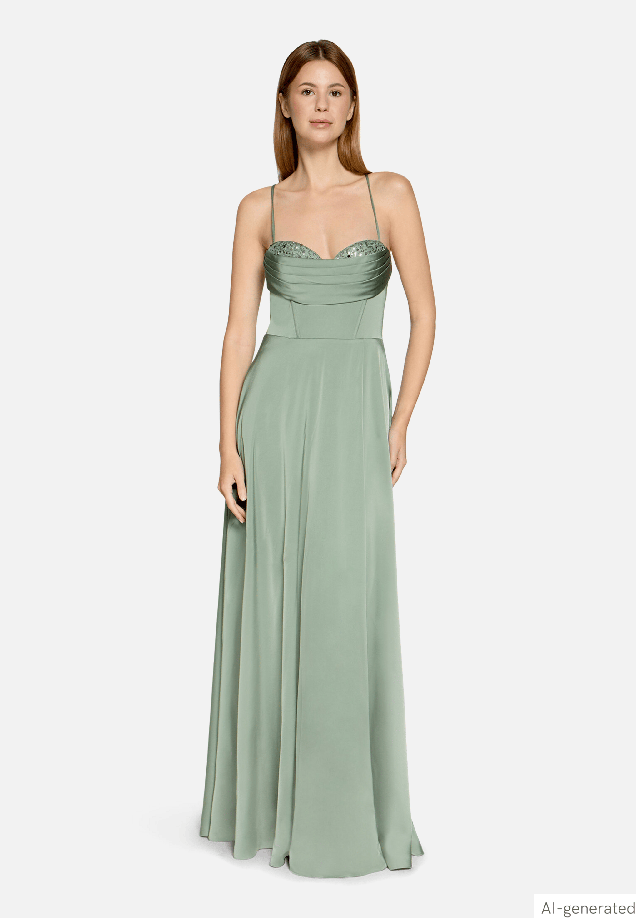 Abendkleid mit Wasserfallausschnitt
