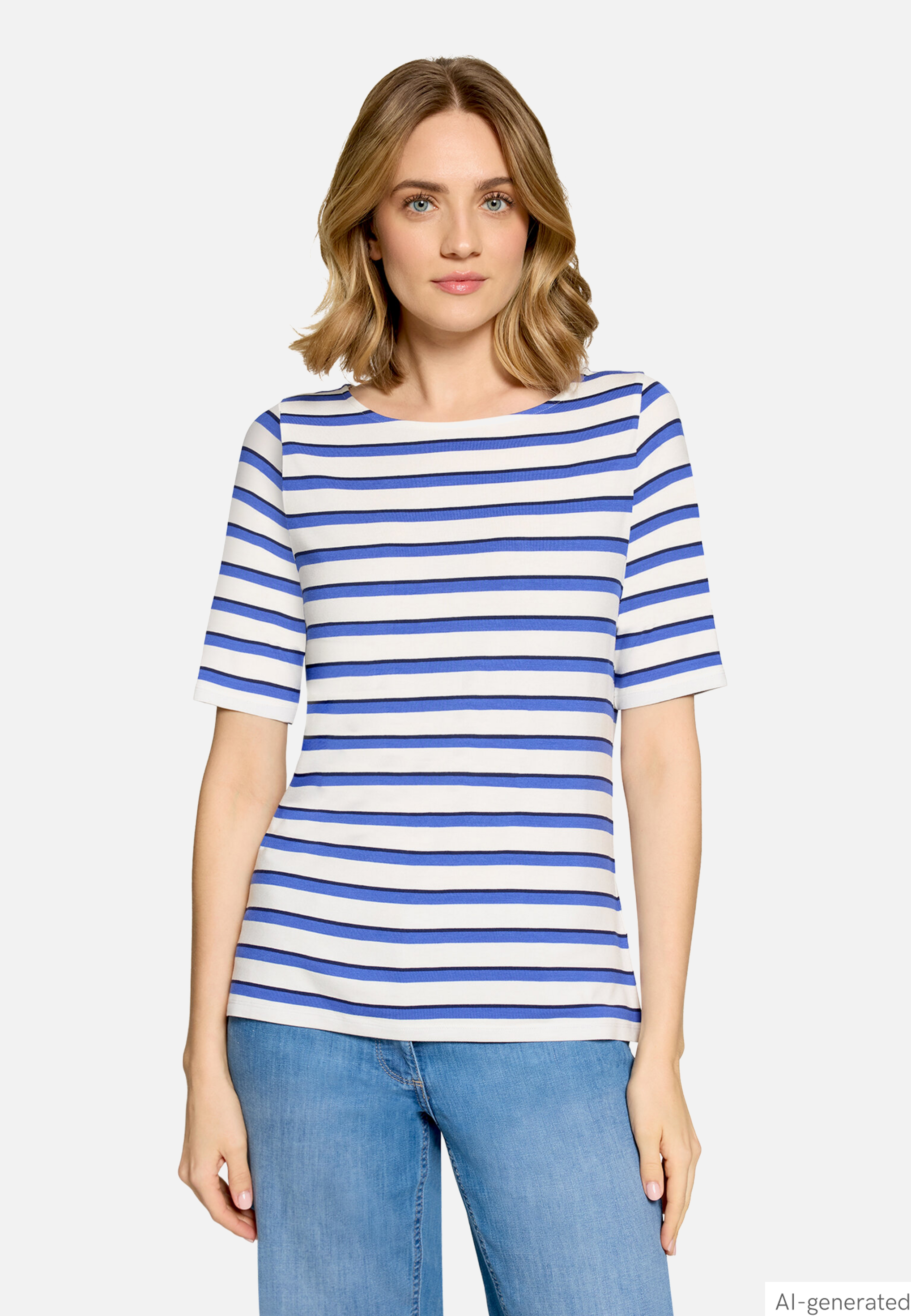 Ringelshirt Mit U-Boot-Ausschnitt