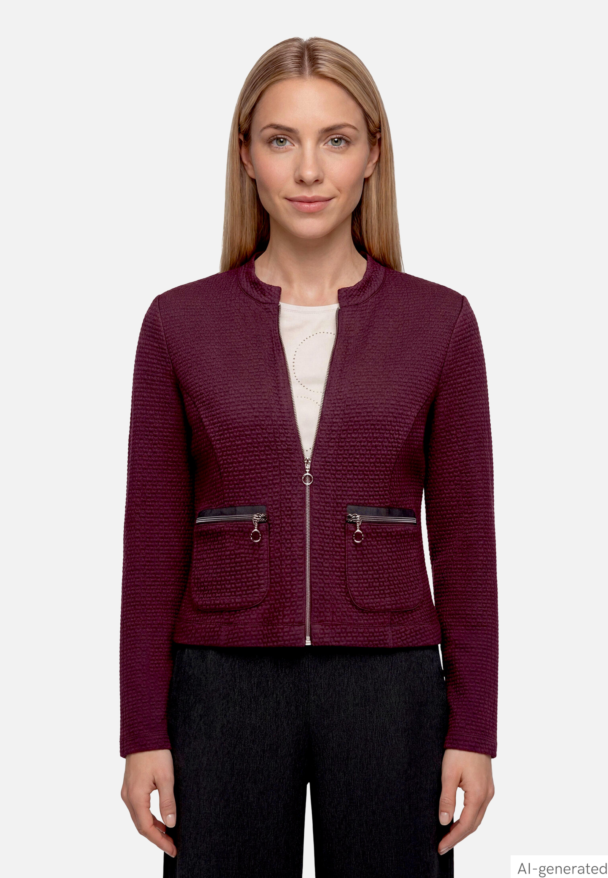 Blazer-Jacke mit Reißverschluss