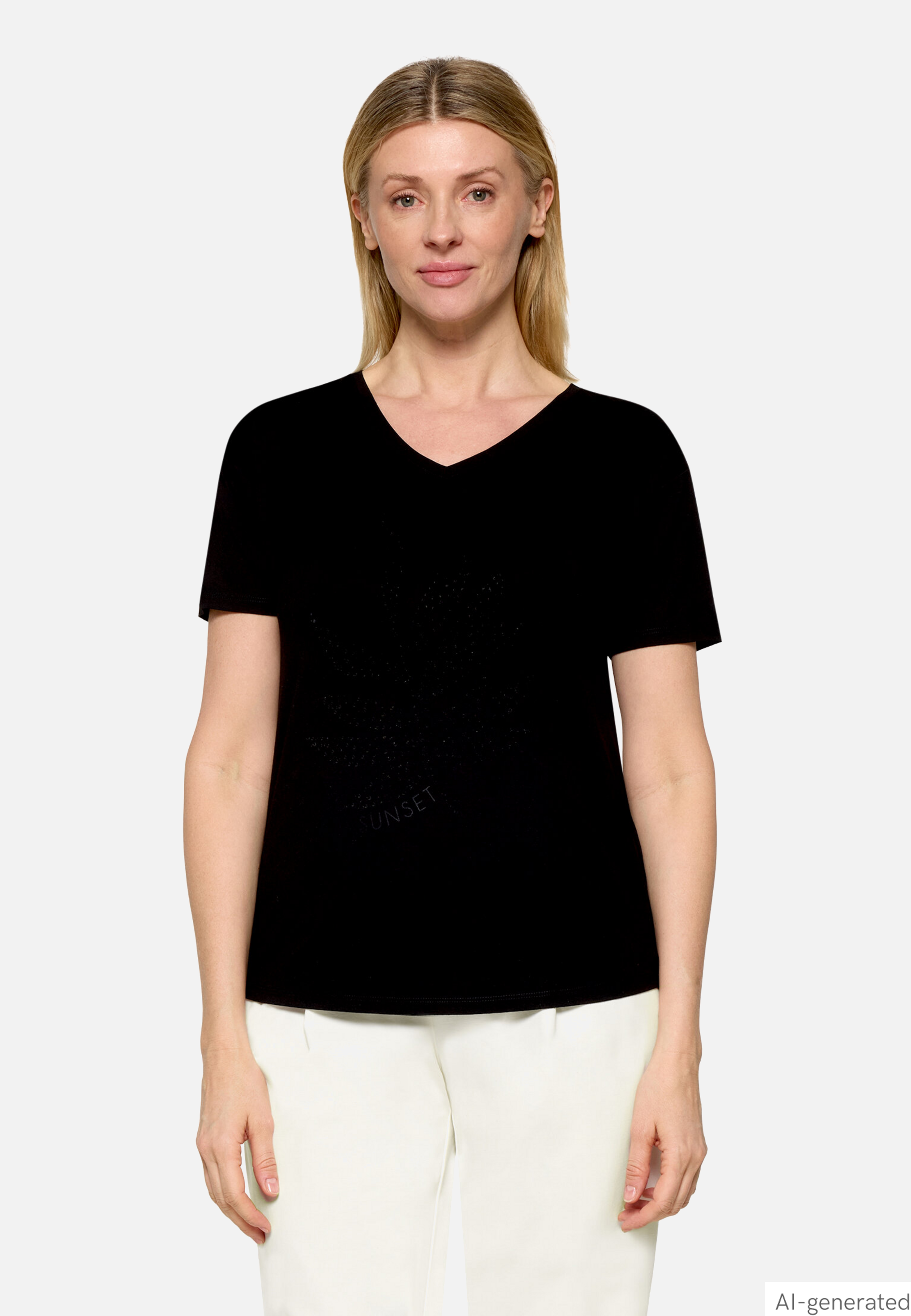 Casual-Shirt mit V-Ausschnitt