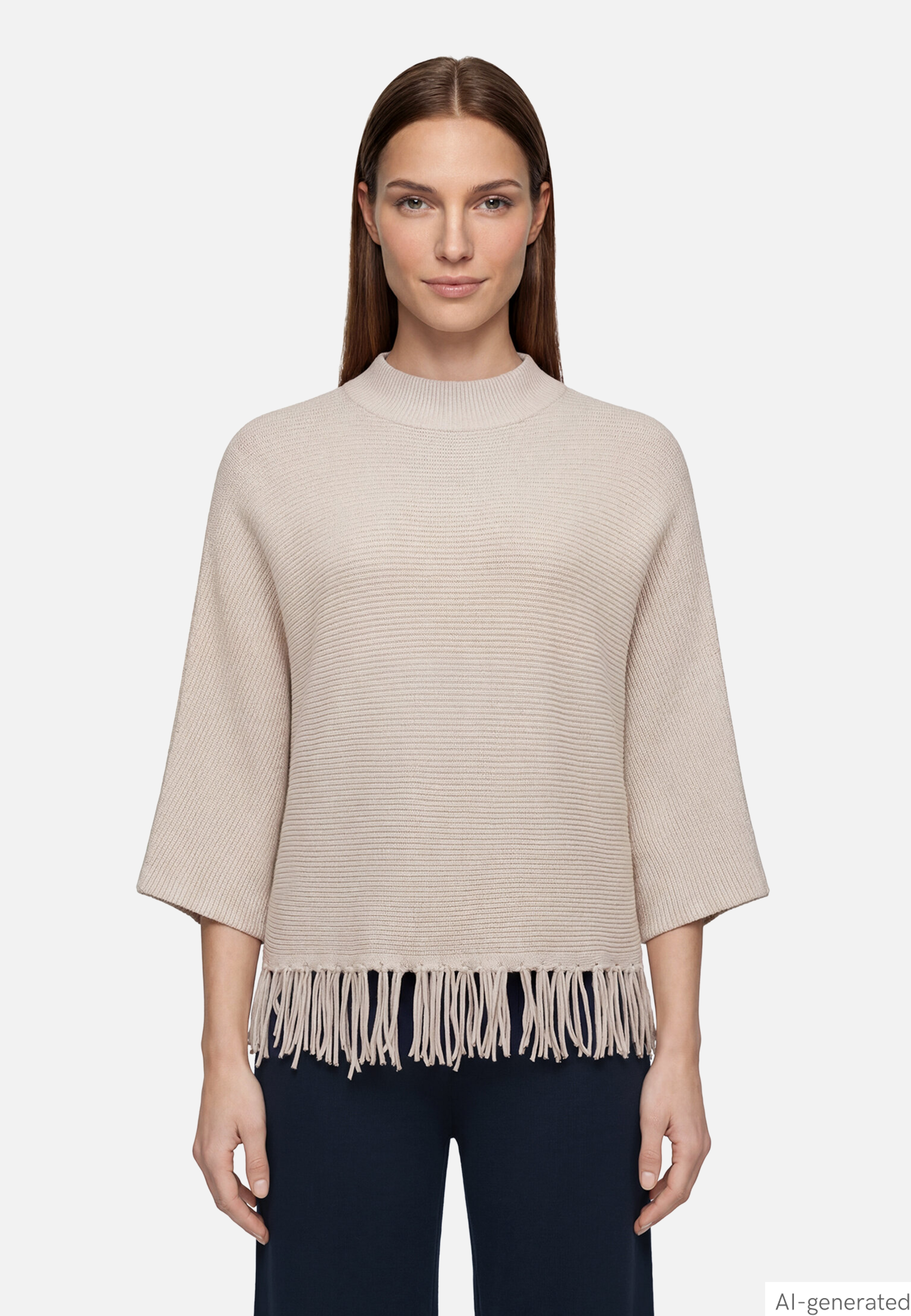 Strickpullover mit Fransen
