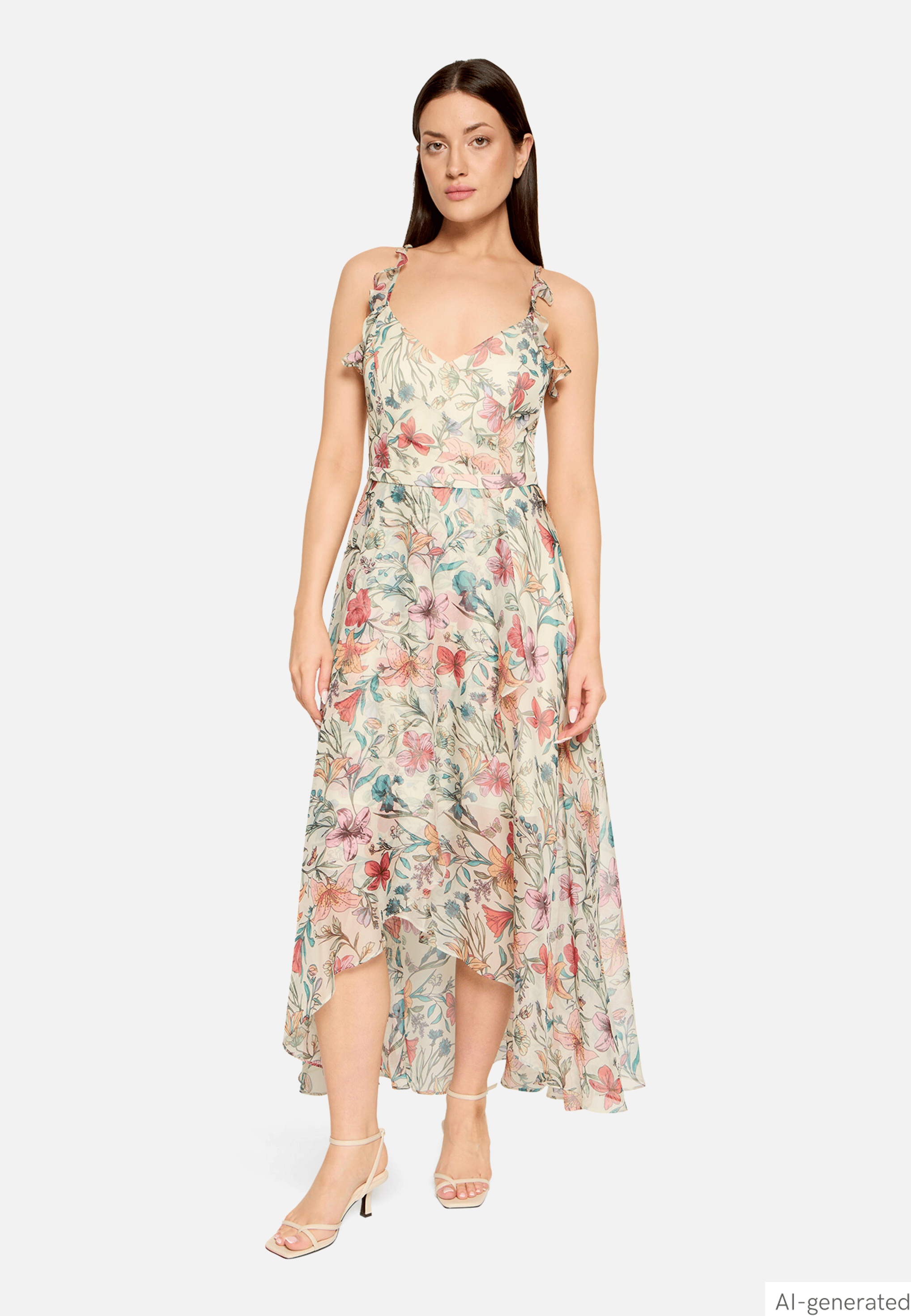 Abendkleid mit Volant