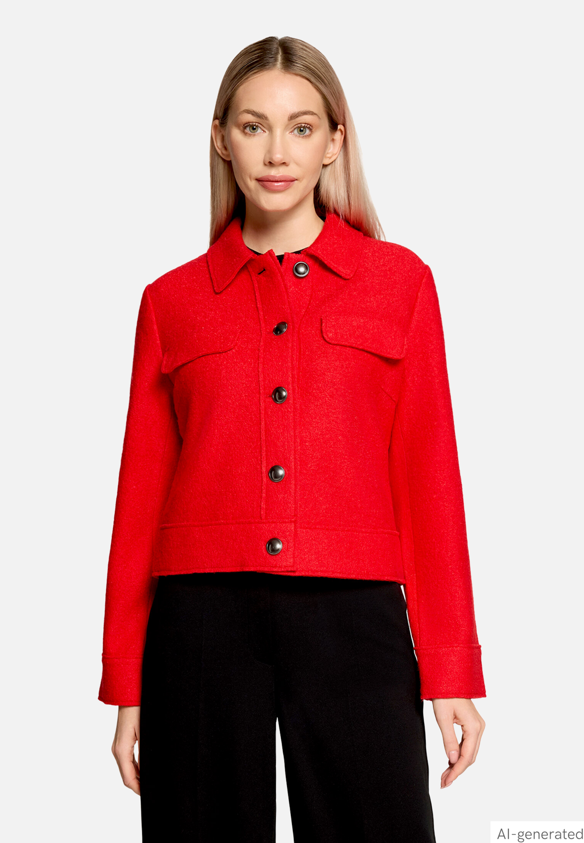 Blazer-Jacke mit aufgesetzten Taschen