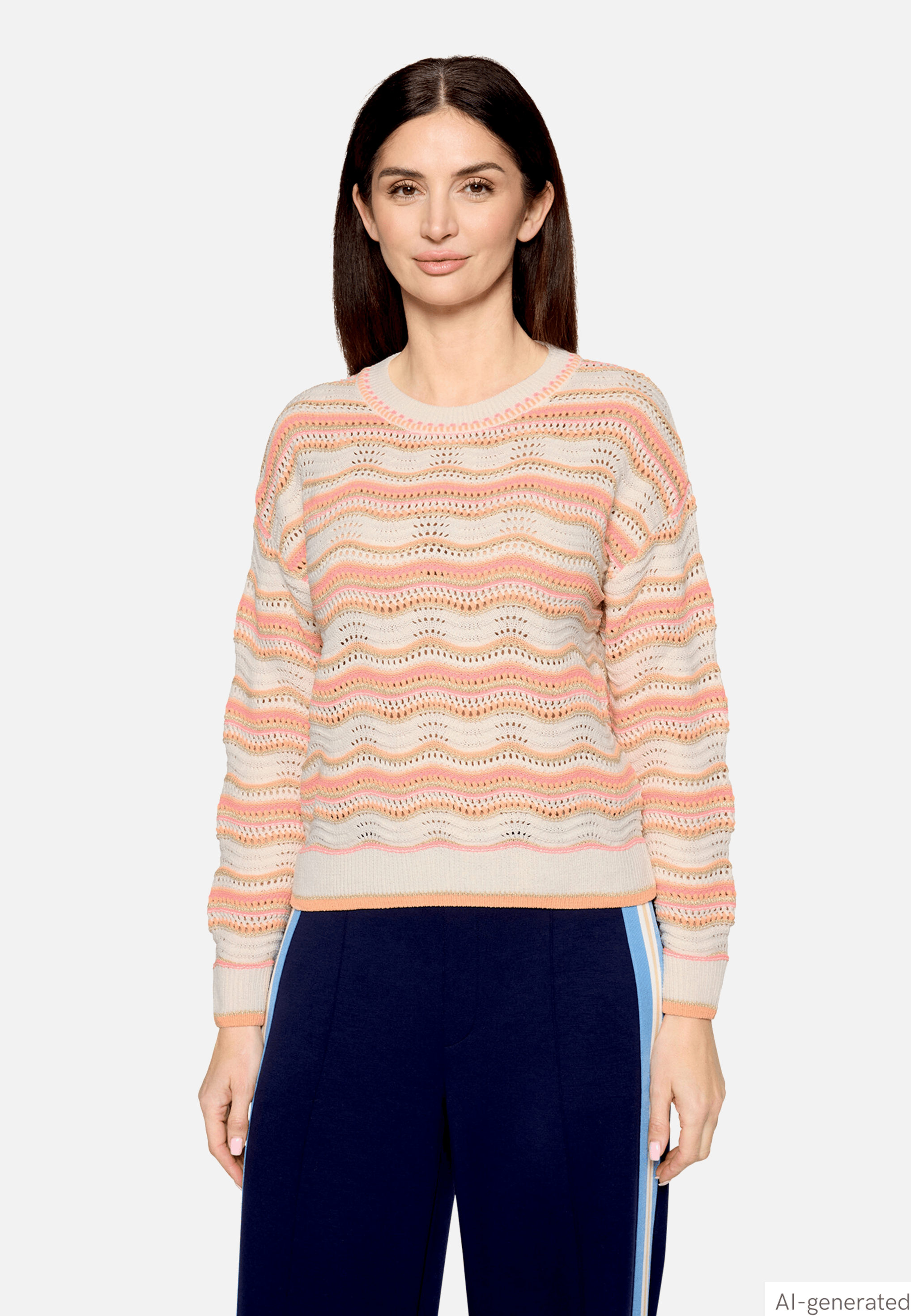 Strickpullover mit Rundhalsausschnitt