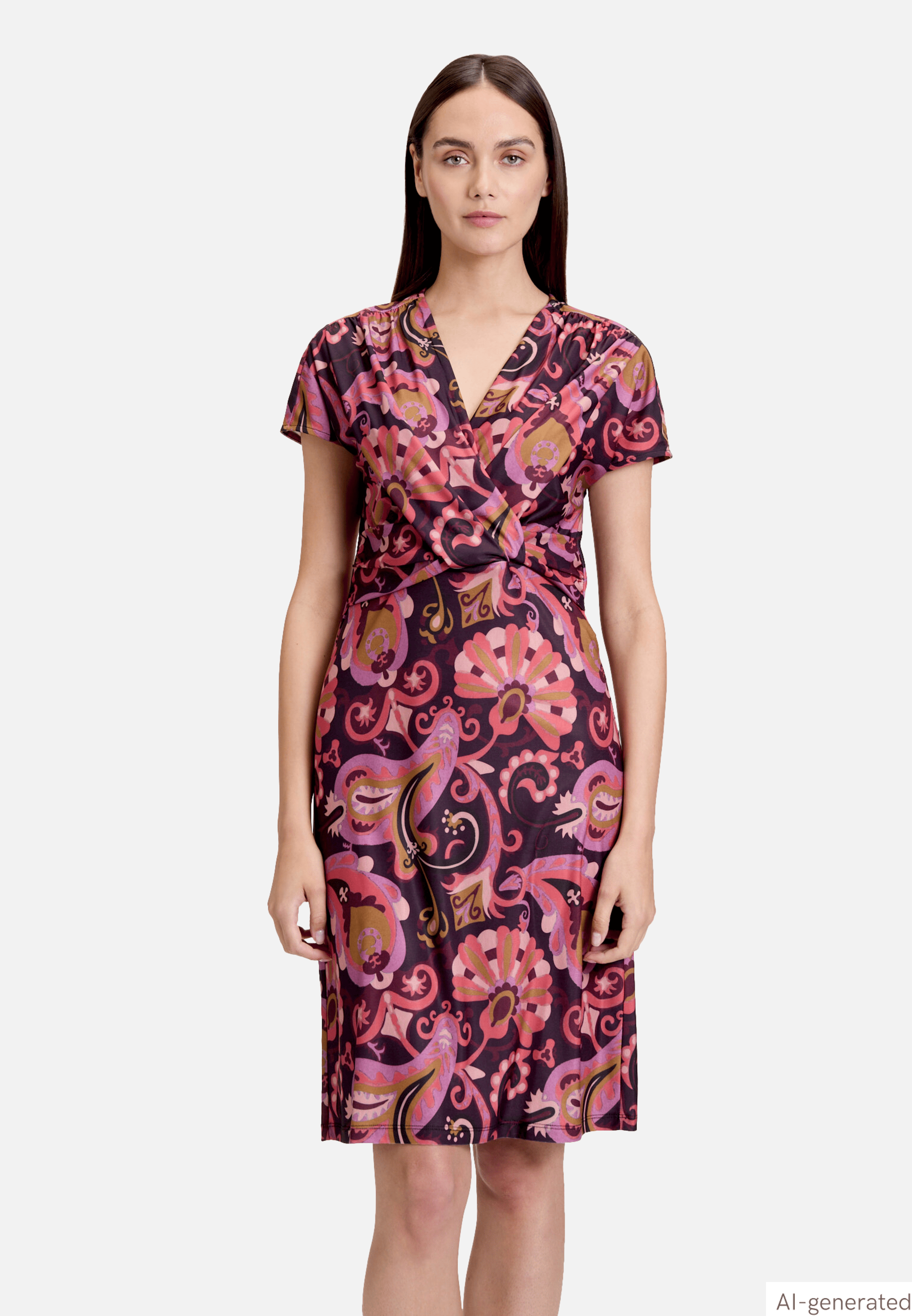 Jerseykleid mit Raffung
