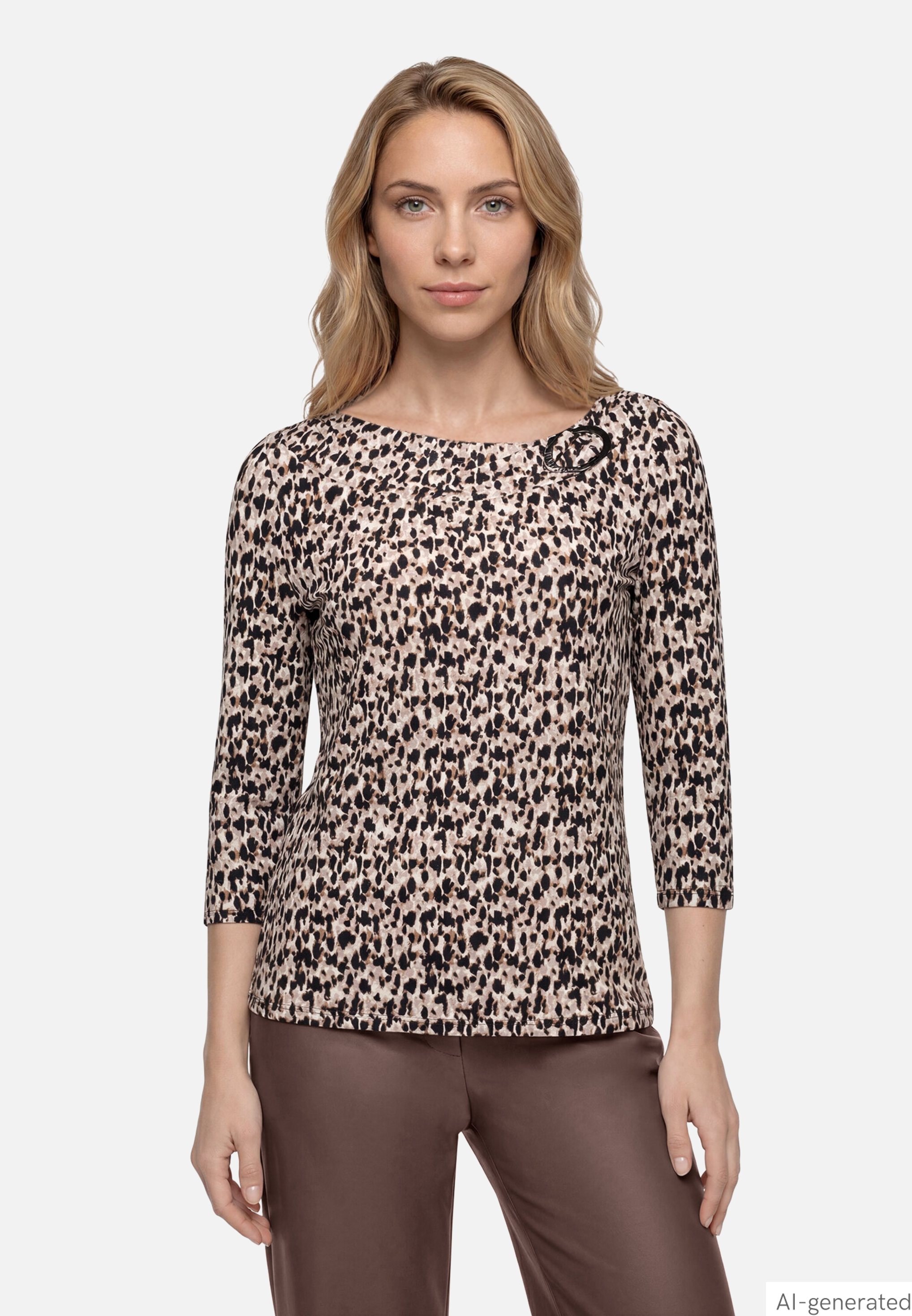 Print-Shirt 3/4 Arm mit Schnalle