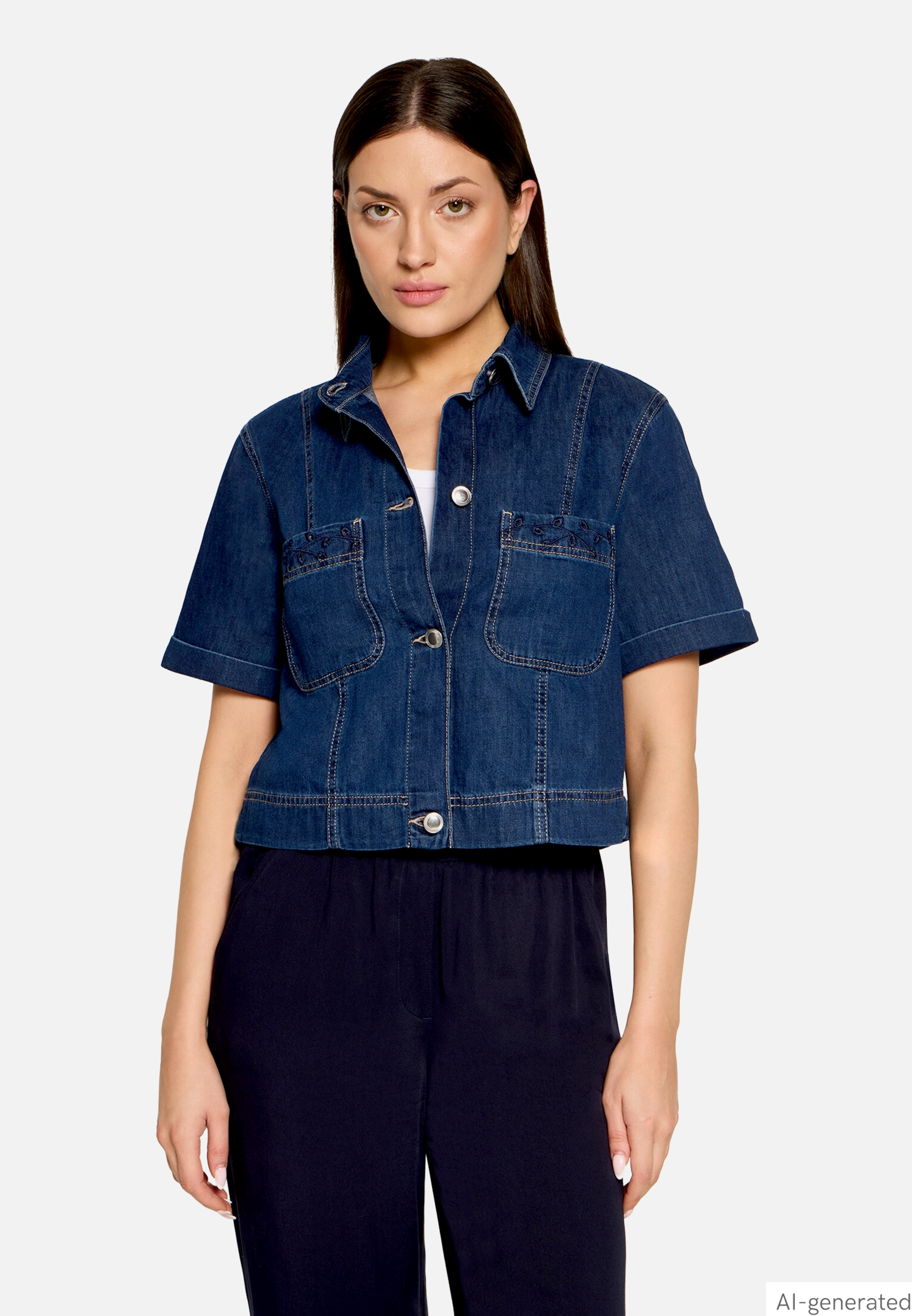Jeansjacke mit Kragen
