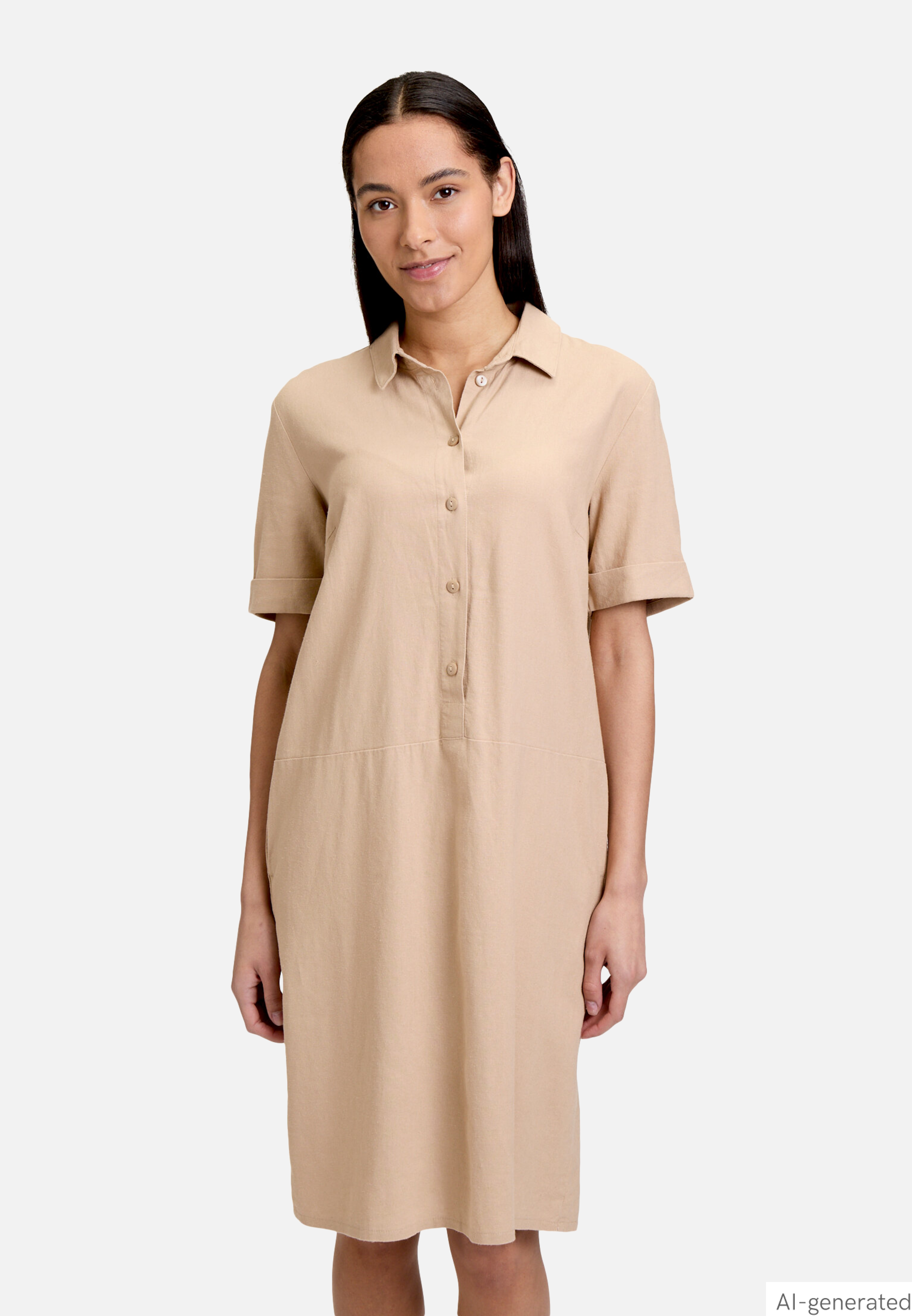 Leinenkleid mit Knopfleiste