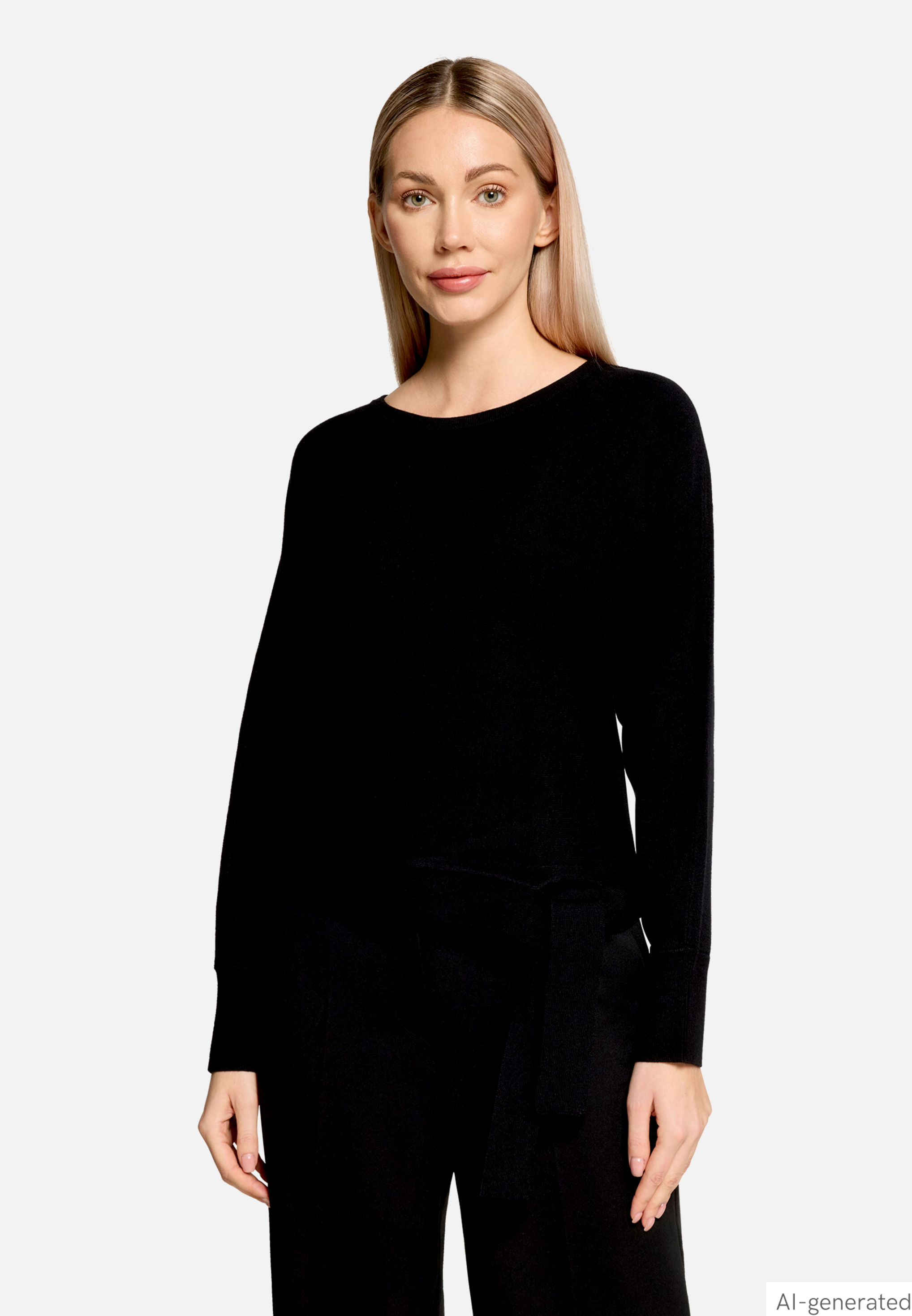 Feinstrickpullover mit Fledermausärmeln