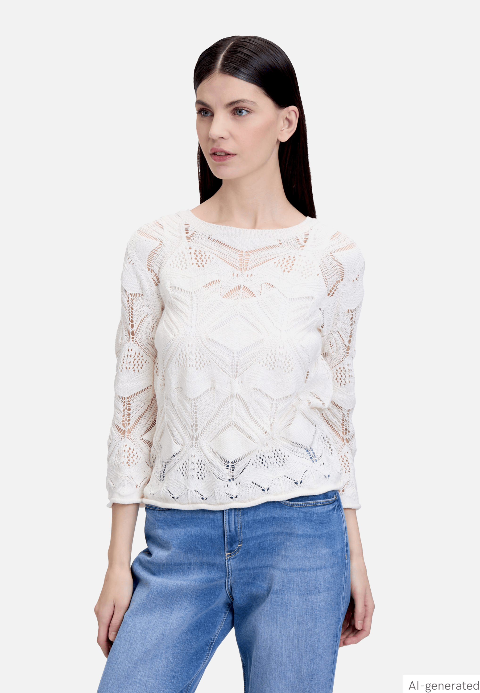 Strickpullover mit Rundhalsausschnitt