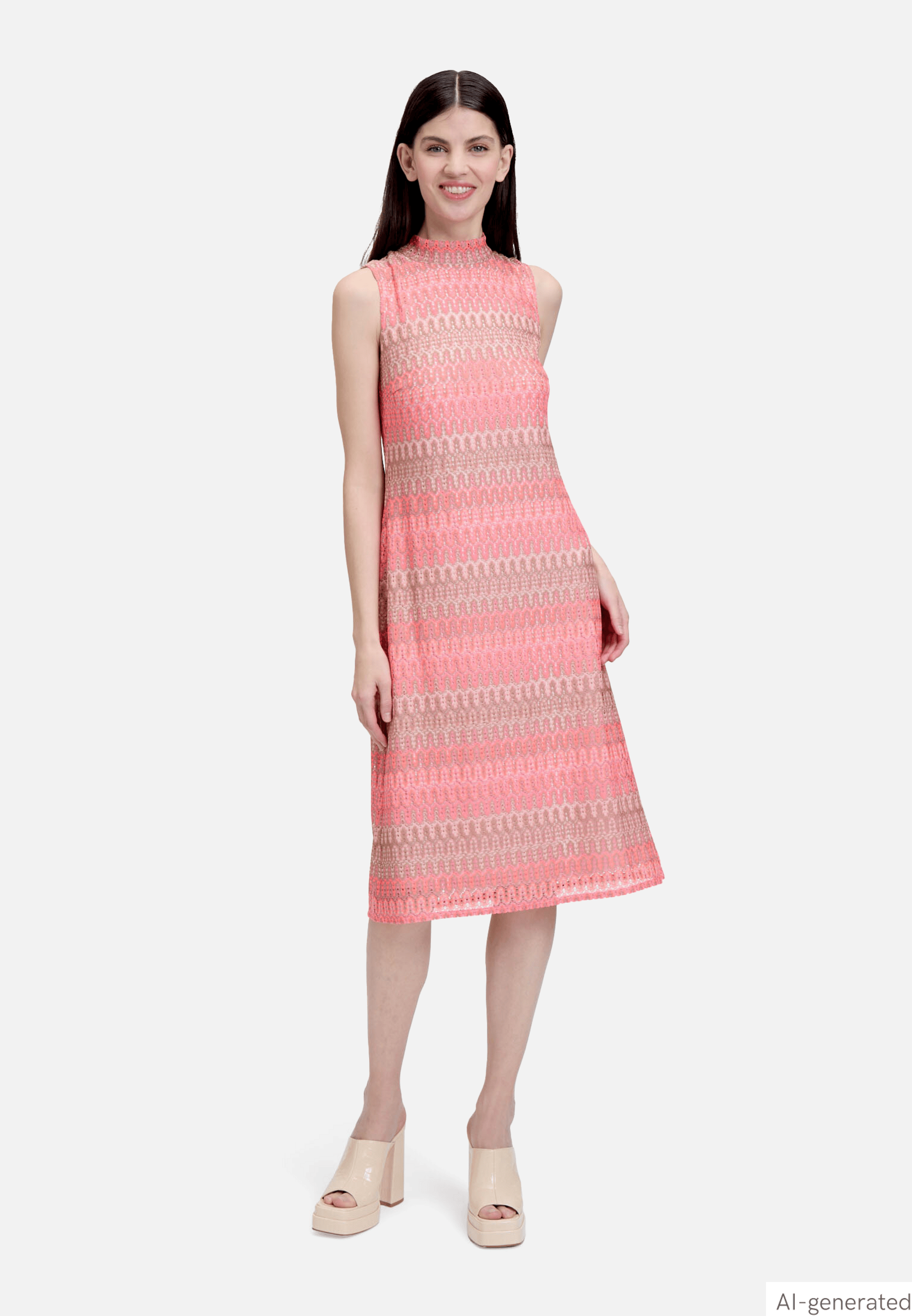 Midikleid mit Stehkragen