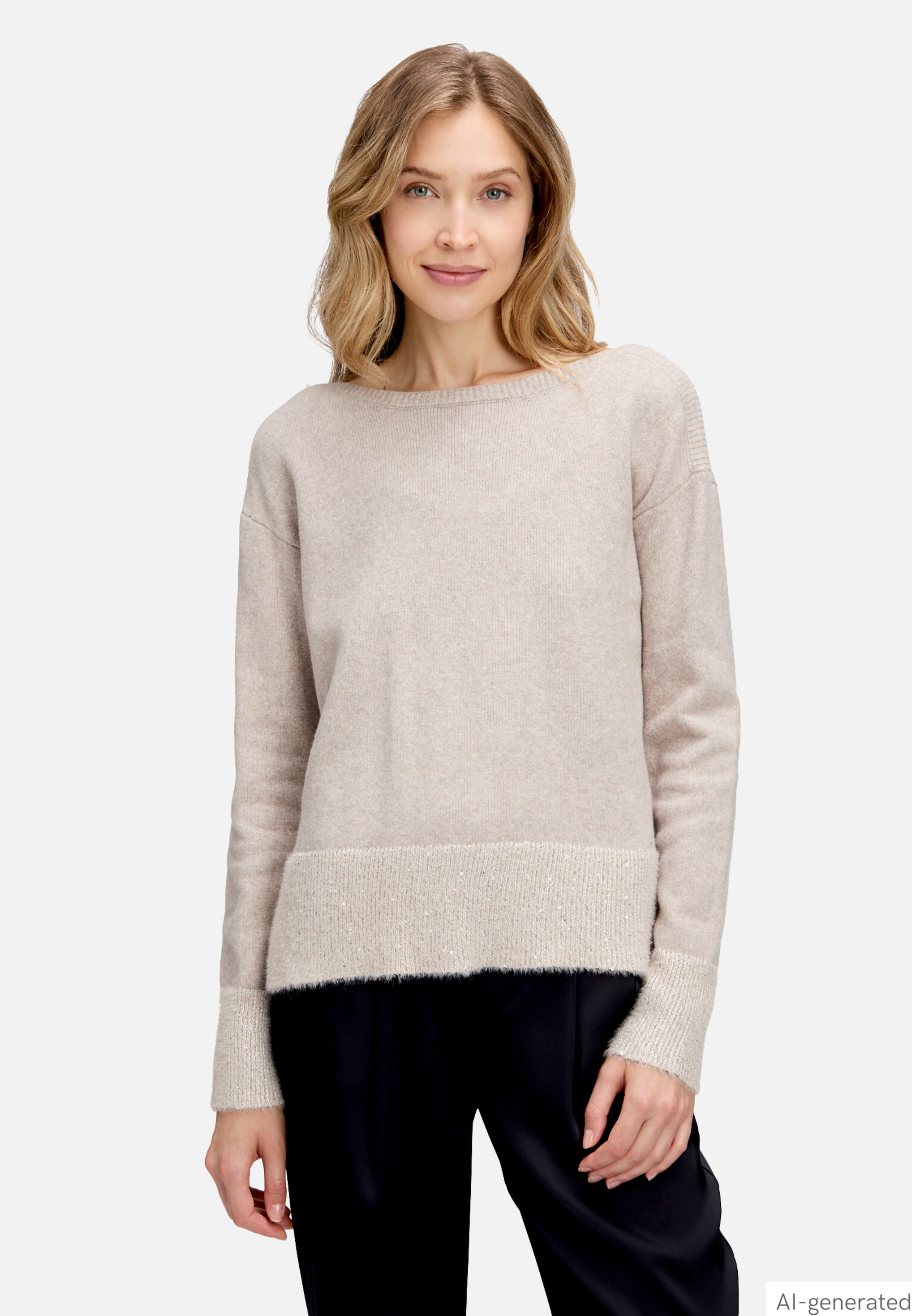 Strickpullover mit Pailletten