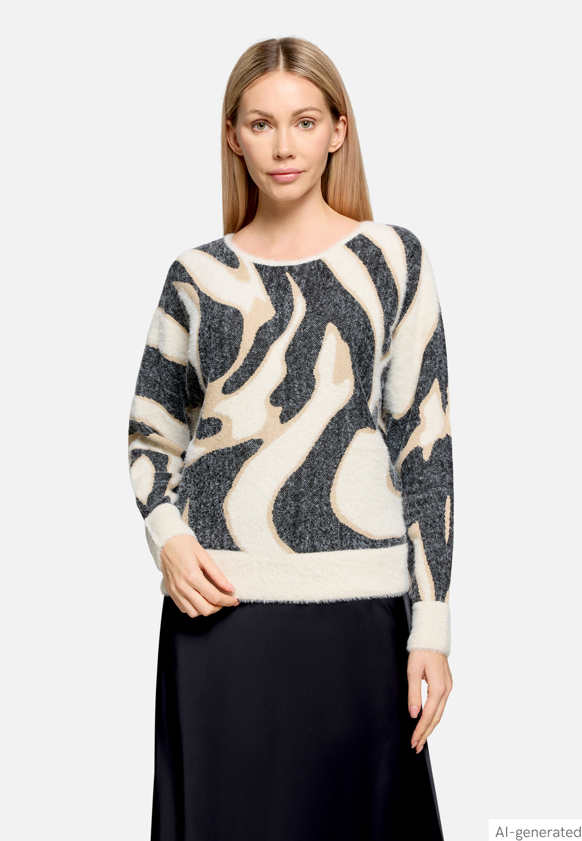 Strickpullover mit Rippbündchen