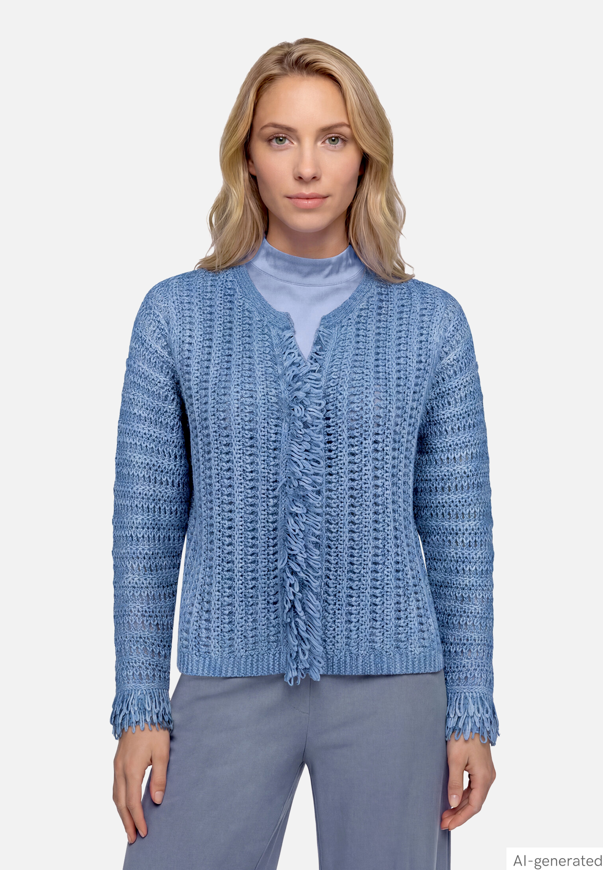 Strickjacke mit Fransen