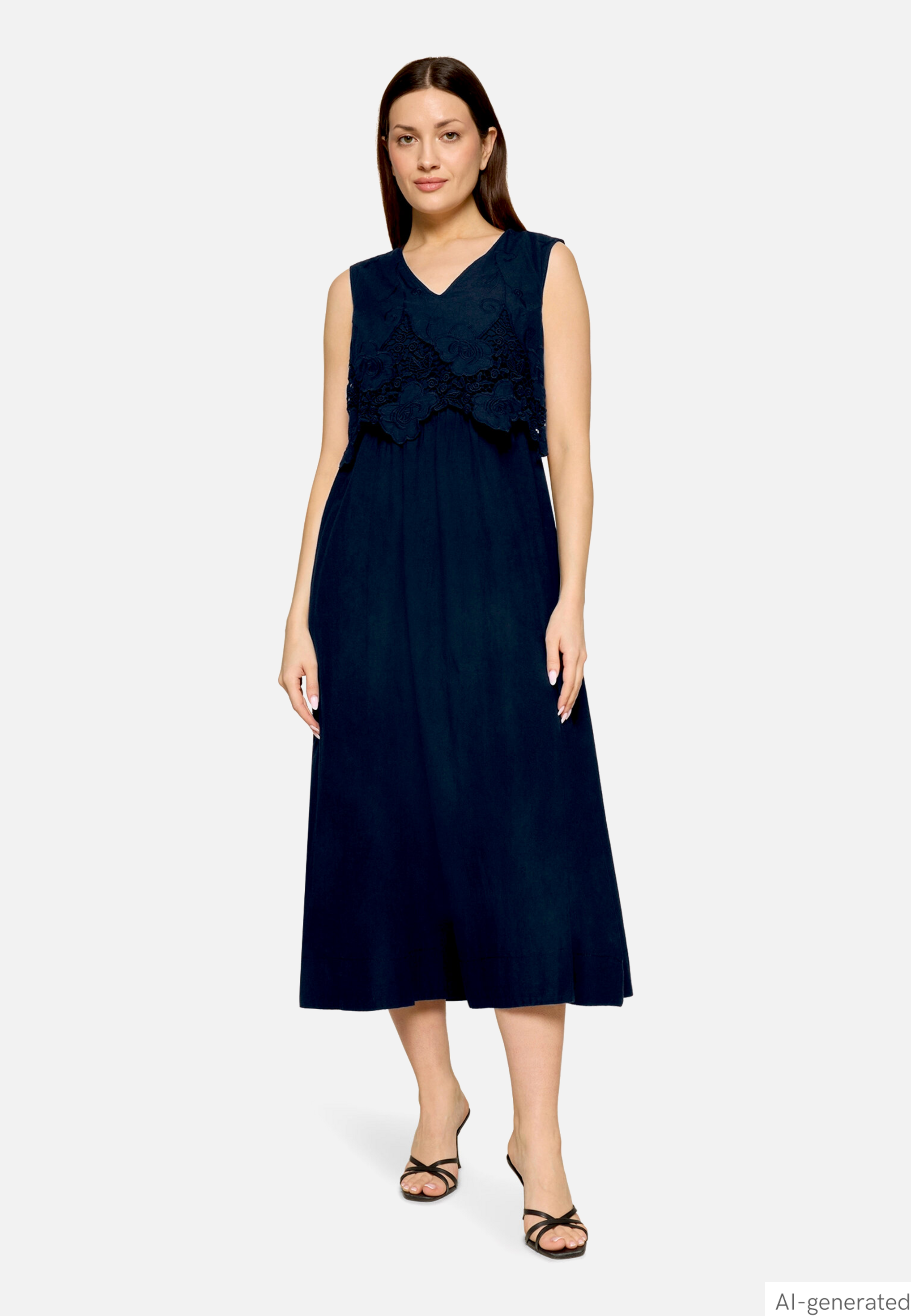 Midikleid Mit V-Ausschnitt