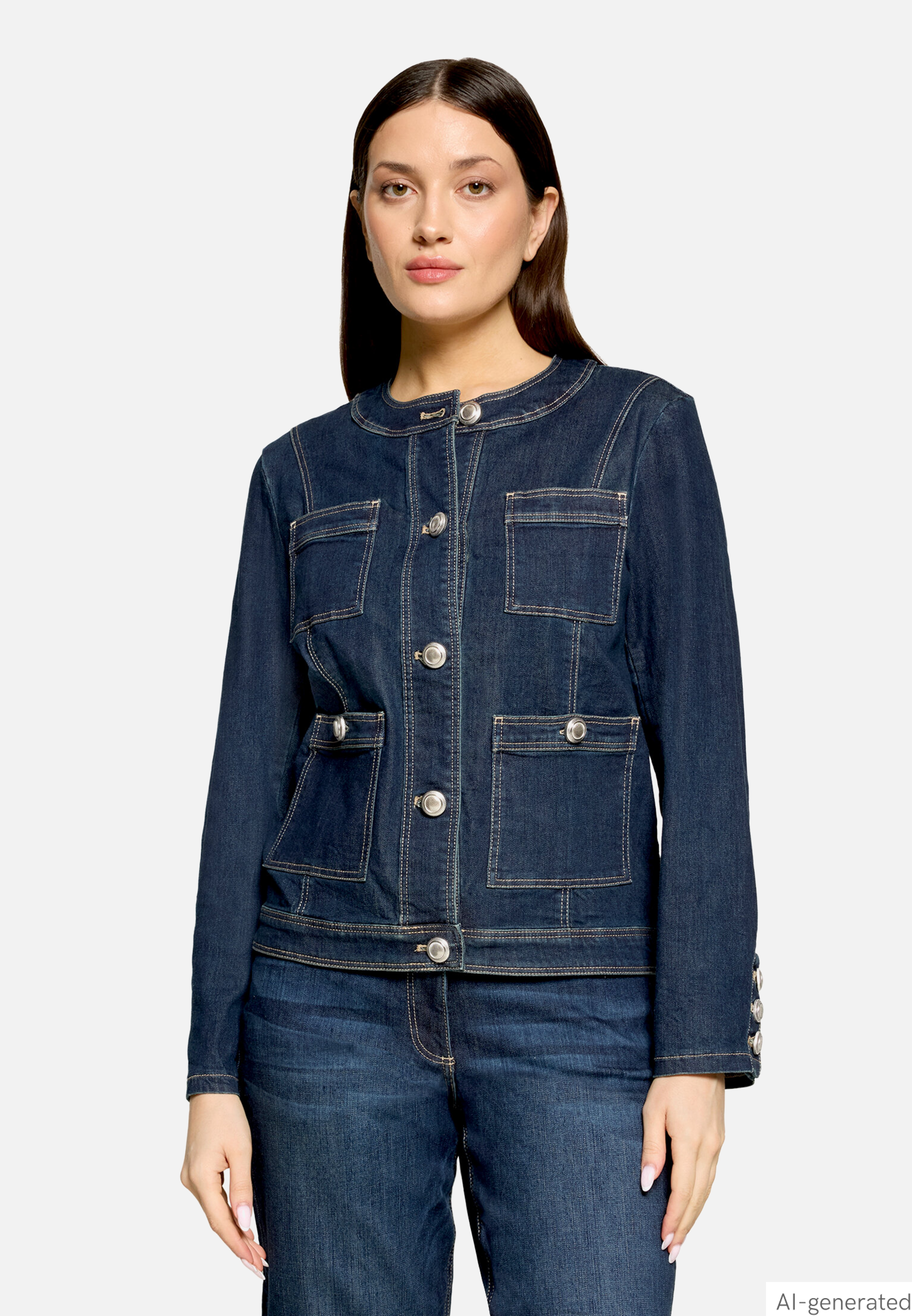 Jeansjacke mit Knöpfen