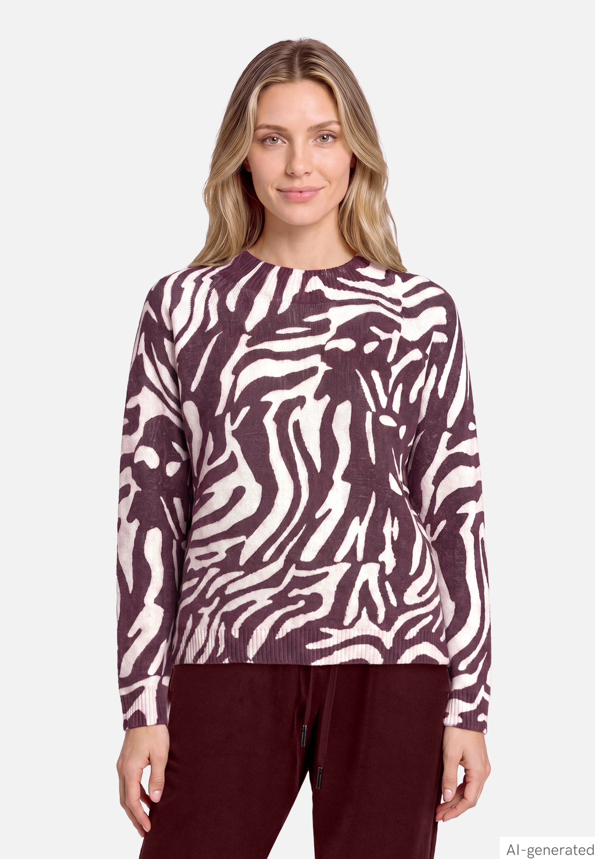 Strickpullover mit Animalprint