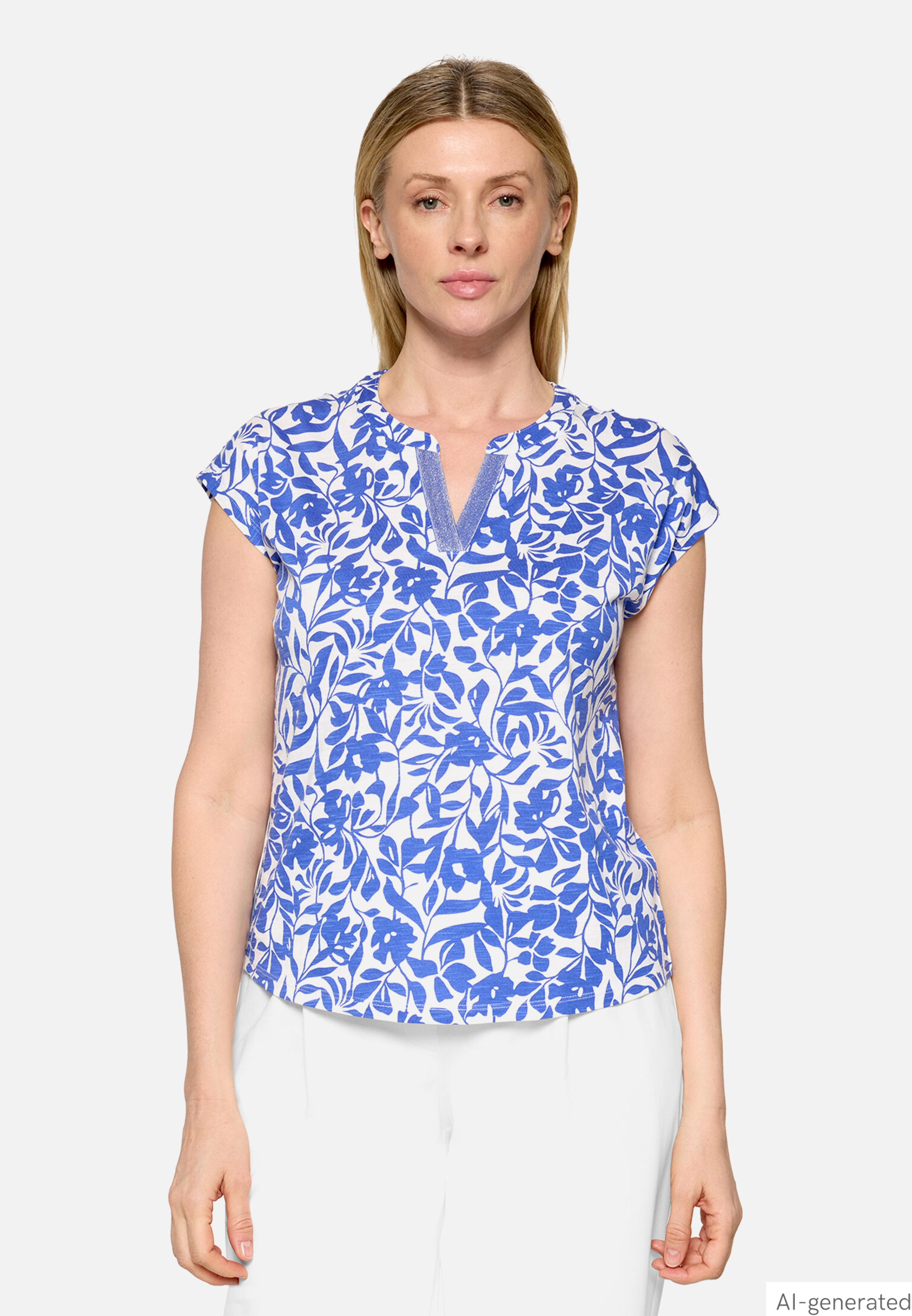 Casual-Shirt mit Bluseneinsatz