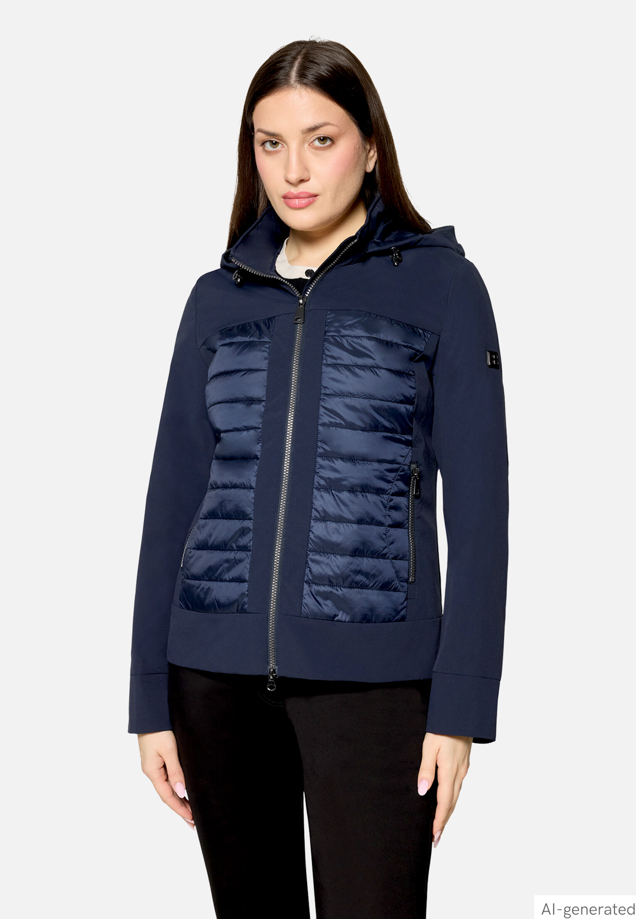 Outdoorjacke mit abnehmbarer Kapuze