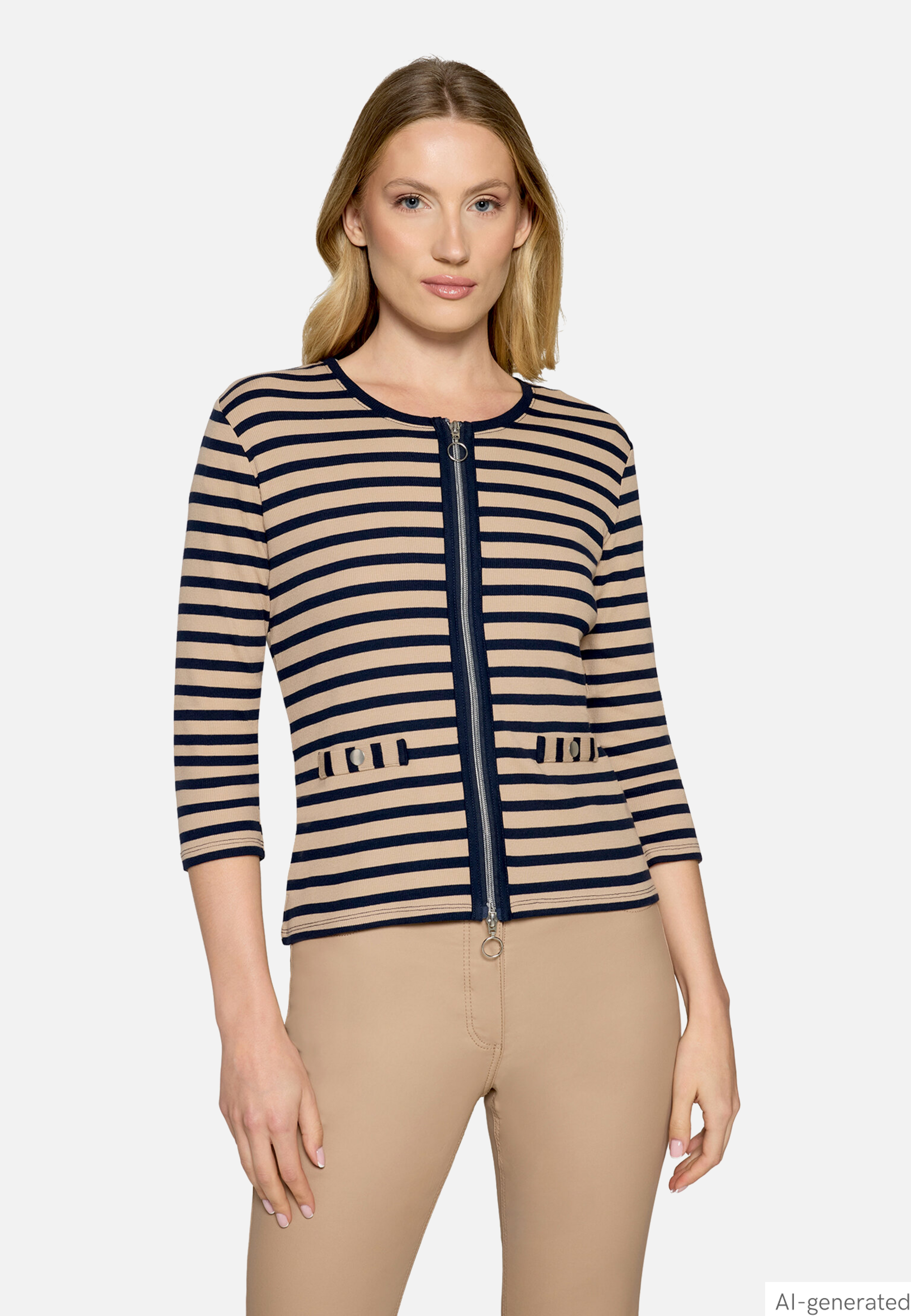 Shirtjacke mit Rippenstruktur