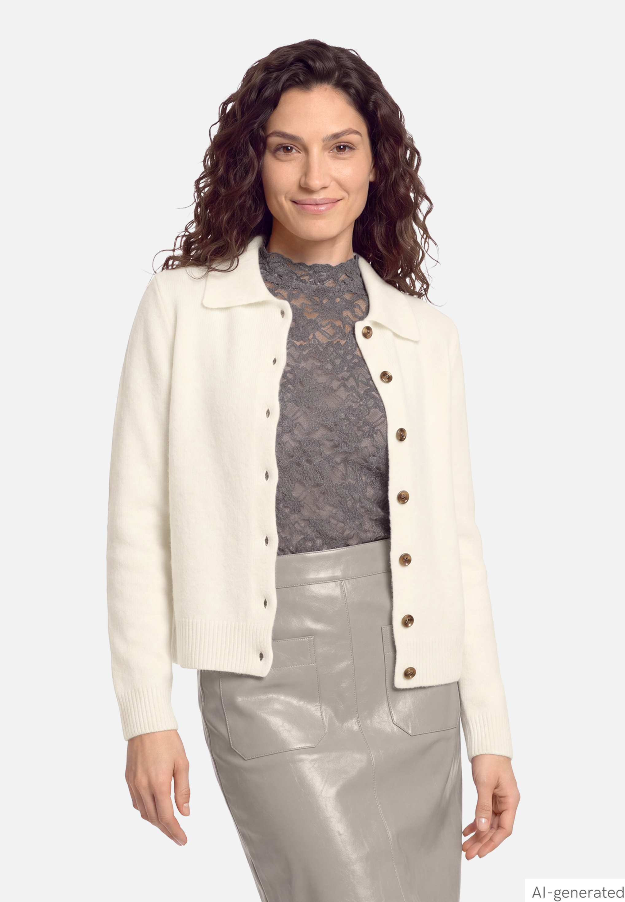 Strick-Cardigan mit Kragen