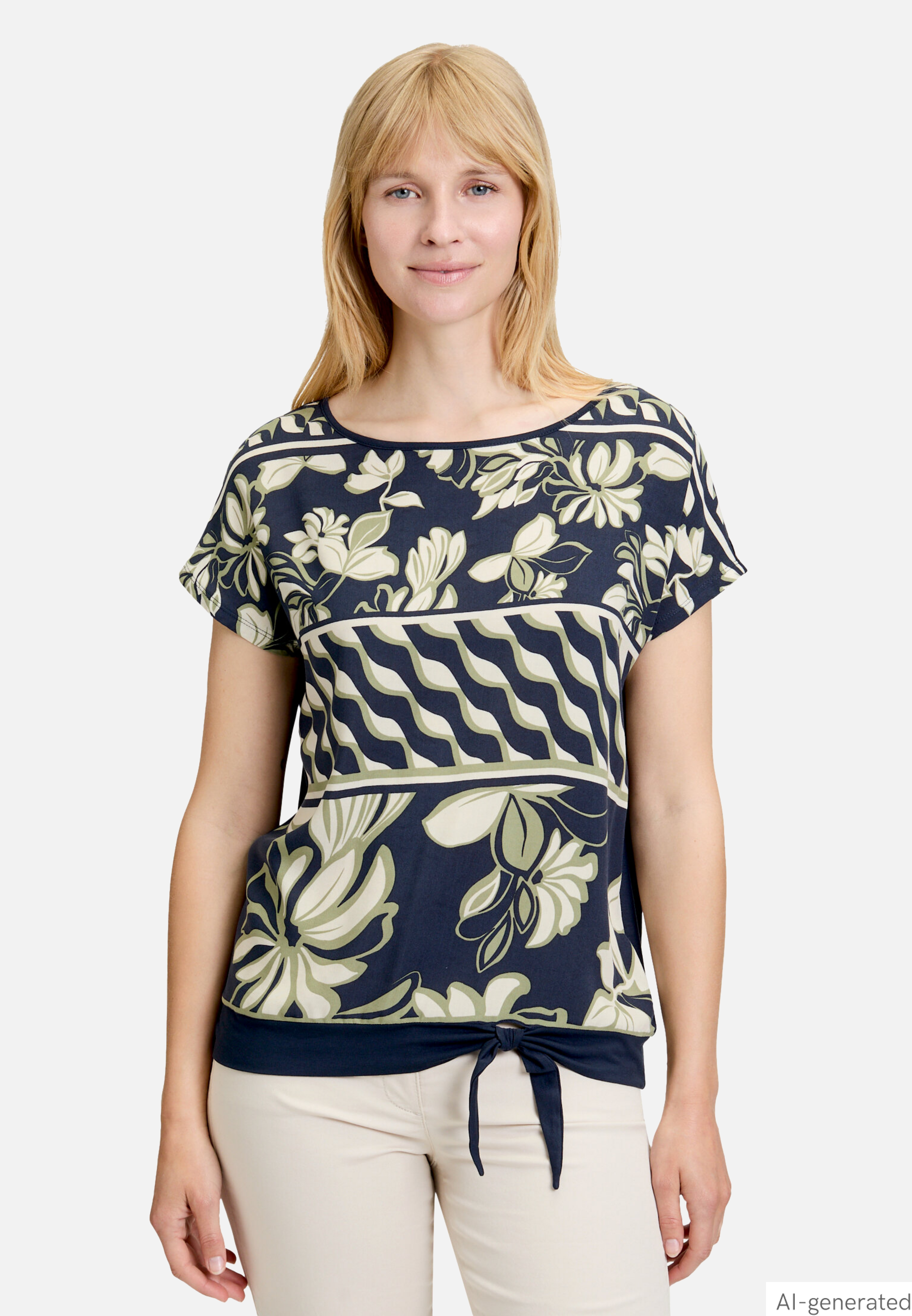 Basic Shirt mit Schleifenknoten