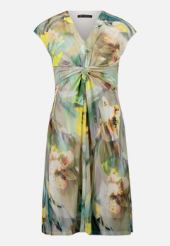Mesh-Kleid mit Raffung