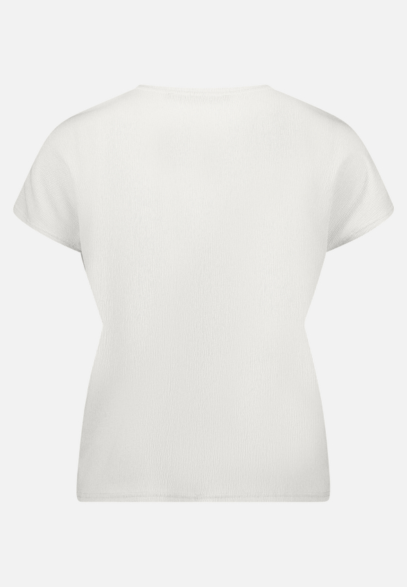 T-Shirt  aus Crêpe-Stoff mit V-Ausschnitt  / Rückseite